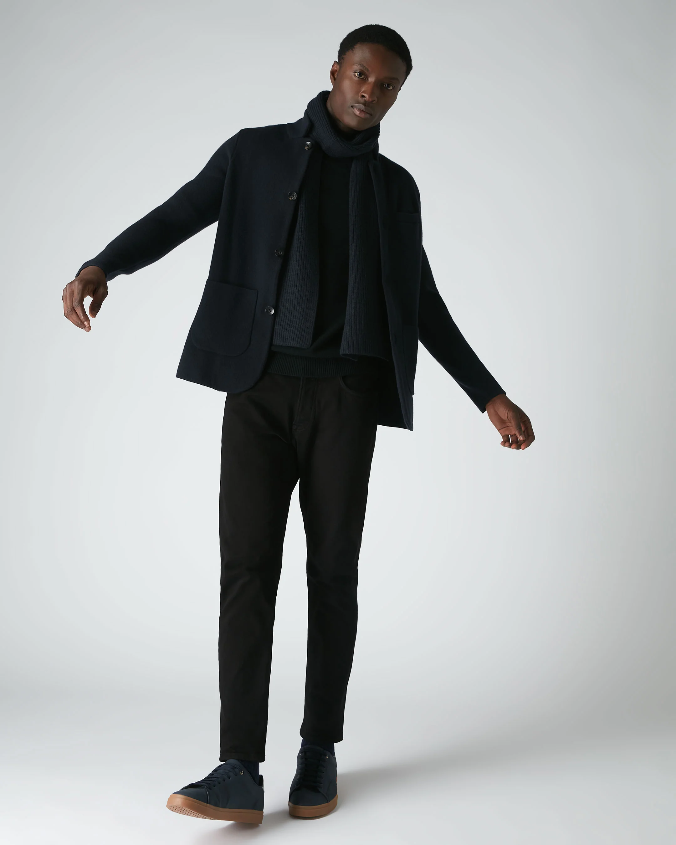 007 Milano Knitted Cashmere Jacket Navy Blue - Image 5