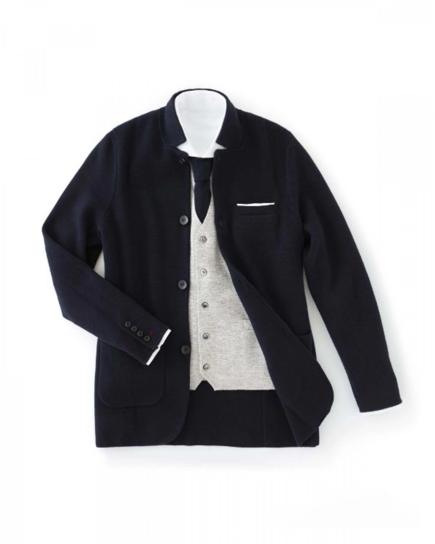 007 Milano Knitted Cashmere Waistcoat Fumo Grey - Image 8