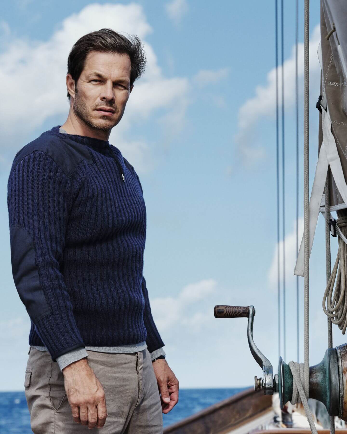 007 Ribbed Army Sweater Navy Blue - Image 3