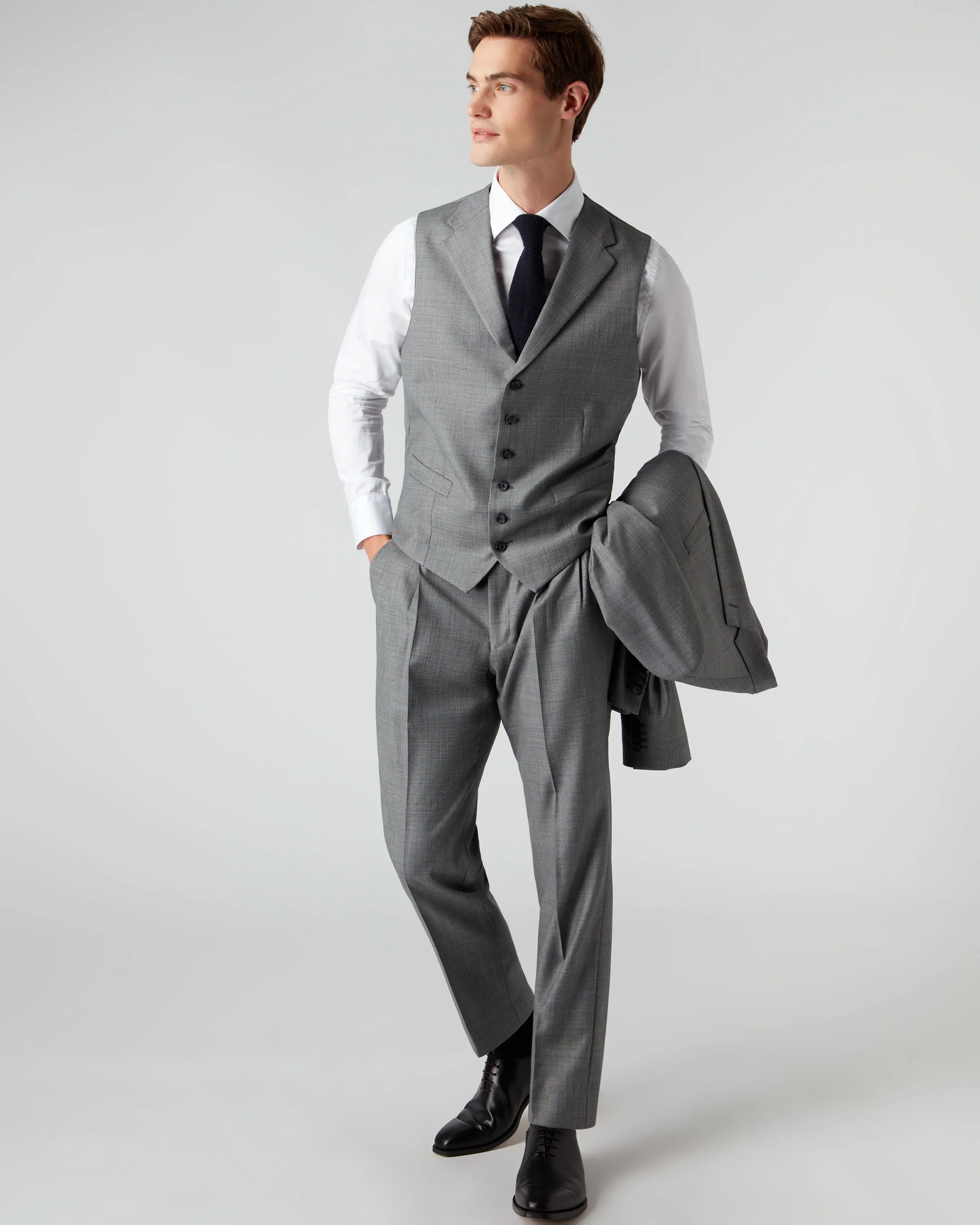 007 Woven 3 Piece Suit Grey - Image 5
