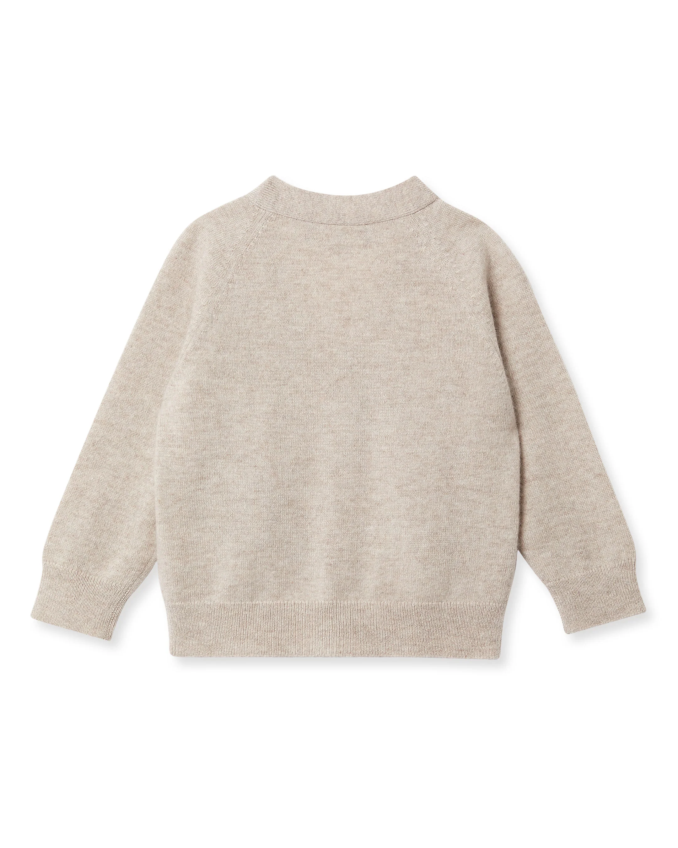 Bear Pocket Cashmere Cardigan Light Oatmeal Brown - Image 7