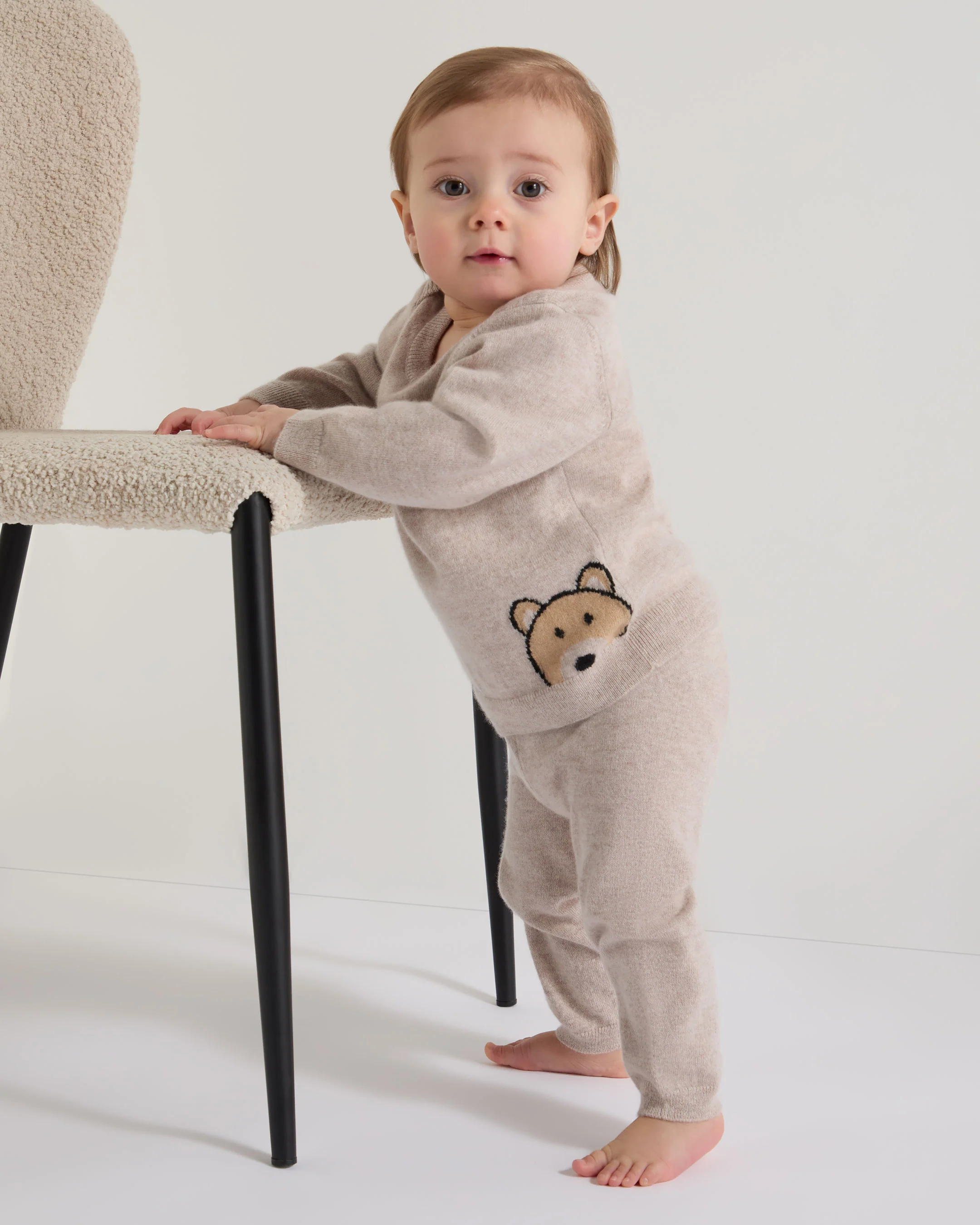 Bear Pocket Cashmere Leggings Light Oatmeal Brown - Image 3