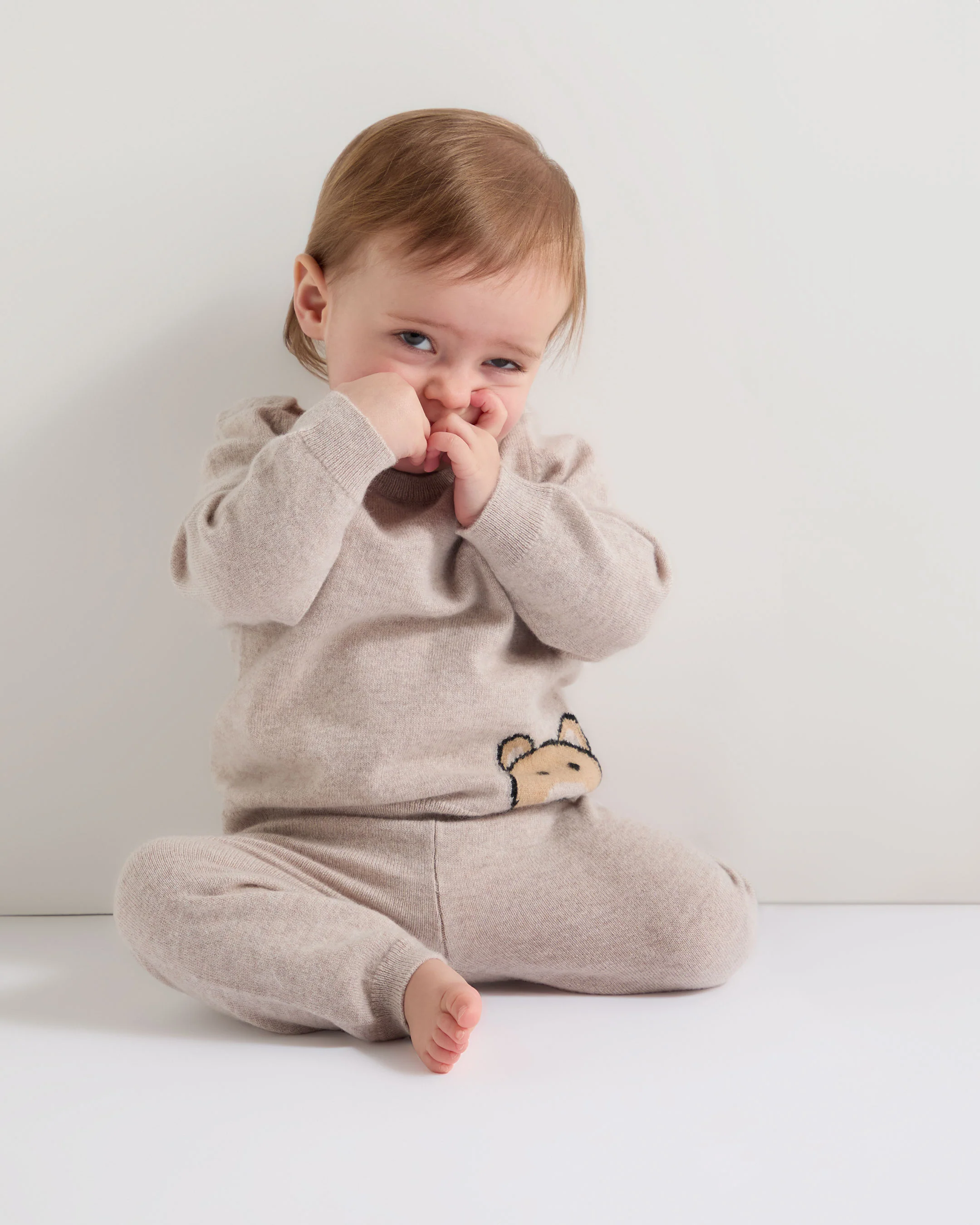 Bear Pocket Cashmere Leggings Light Oatmeal Brown - Image 6