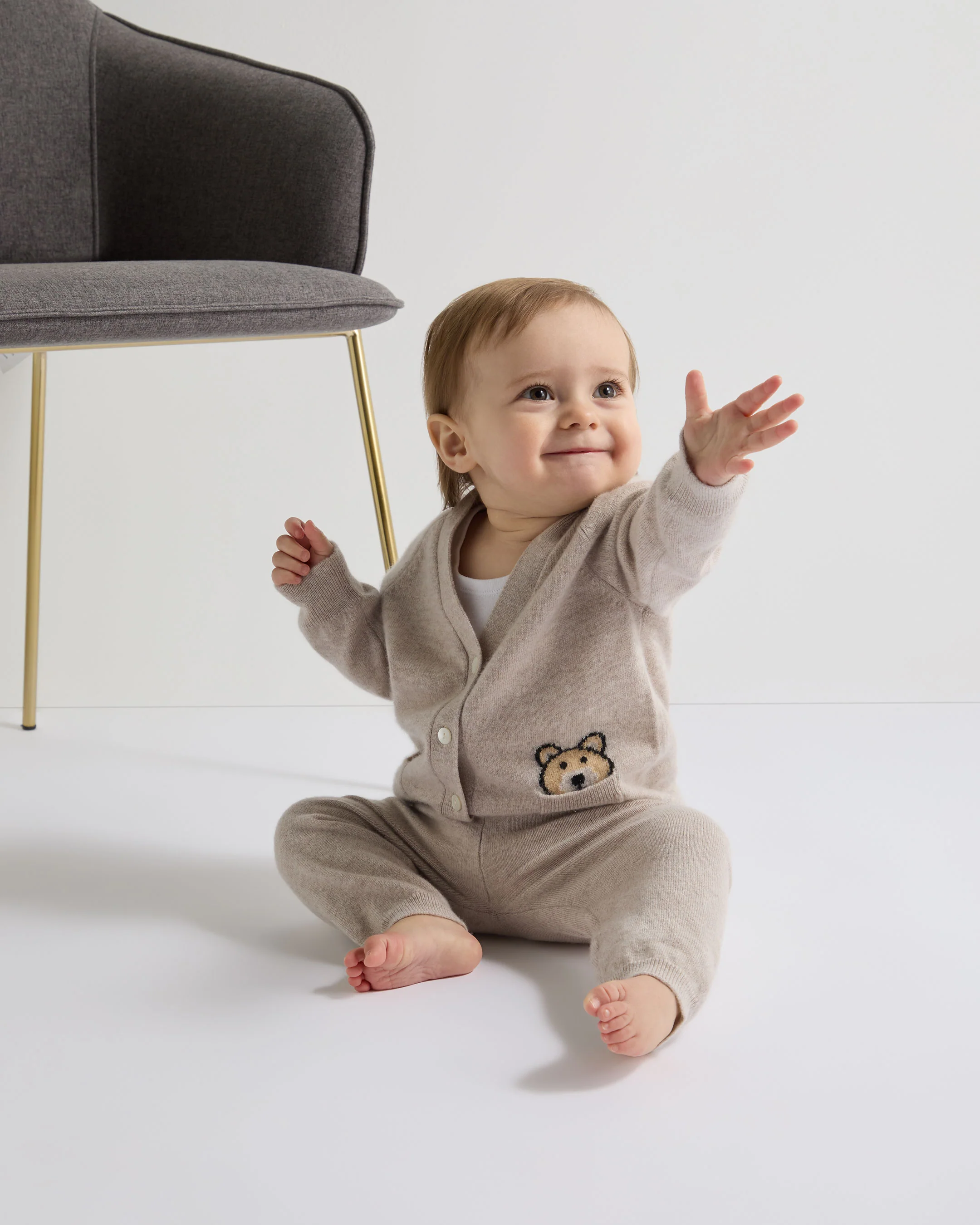 Bear Pocket Cashmere Leggings Light Oatmeal Brown - Image 7