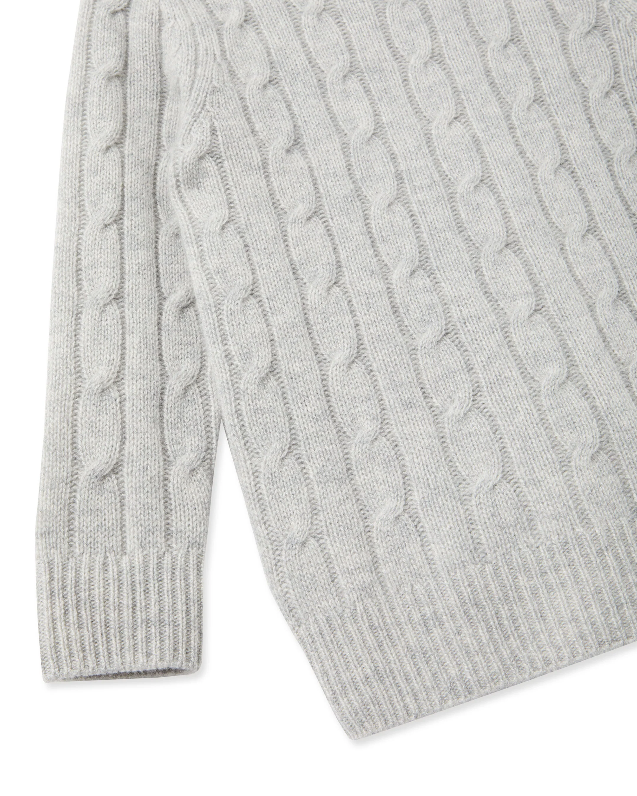 Boys Cable Roll Neck Cashmere Jumper Fumo Grey - Image 4