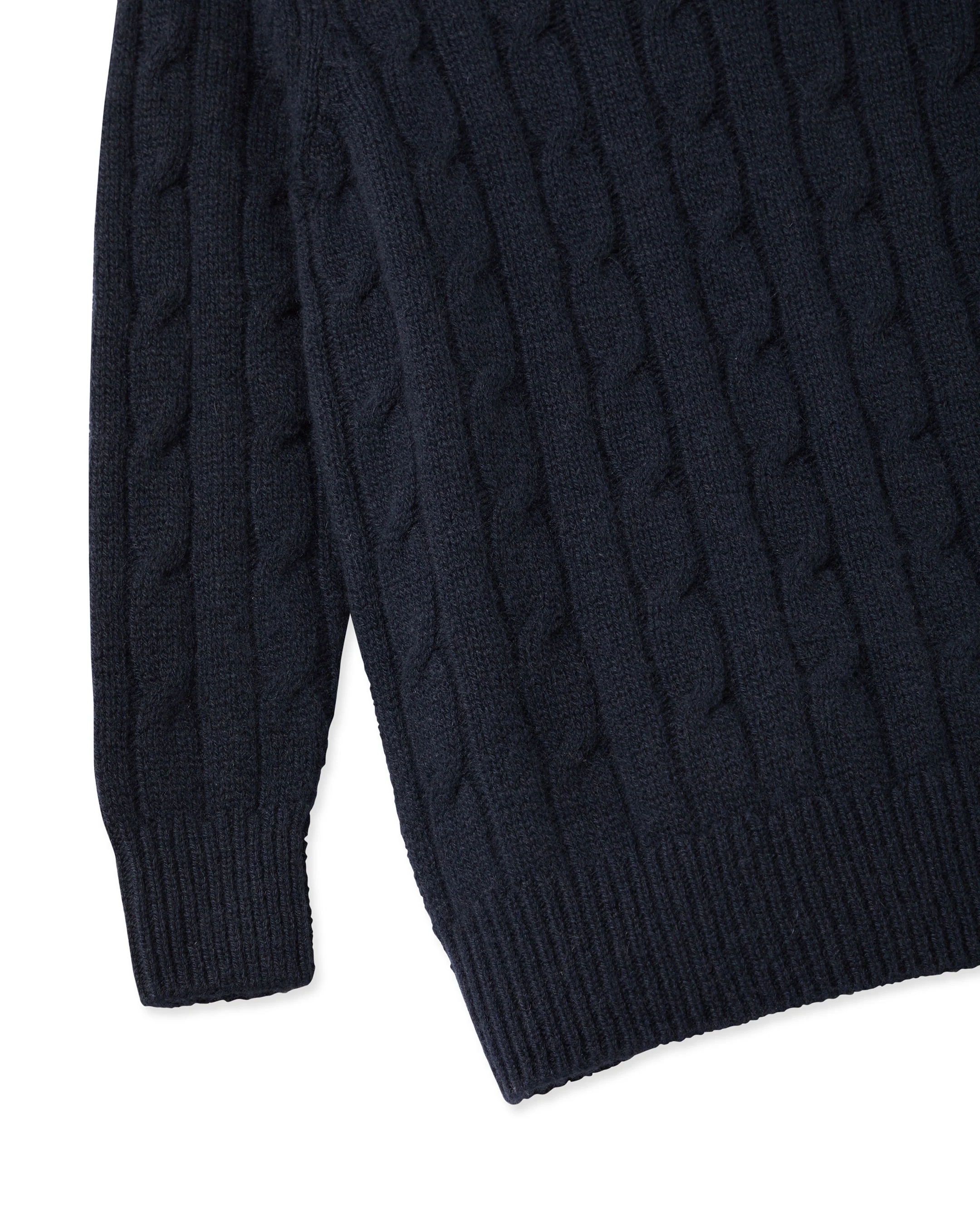 Boys Cable Roll Neck Cashmere Jumper Navy Blue - Image 4