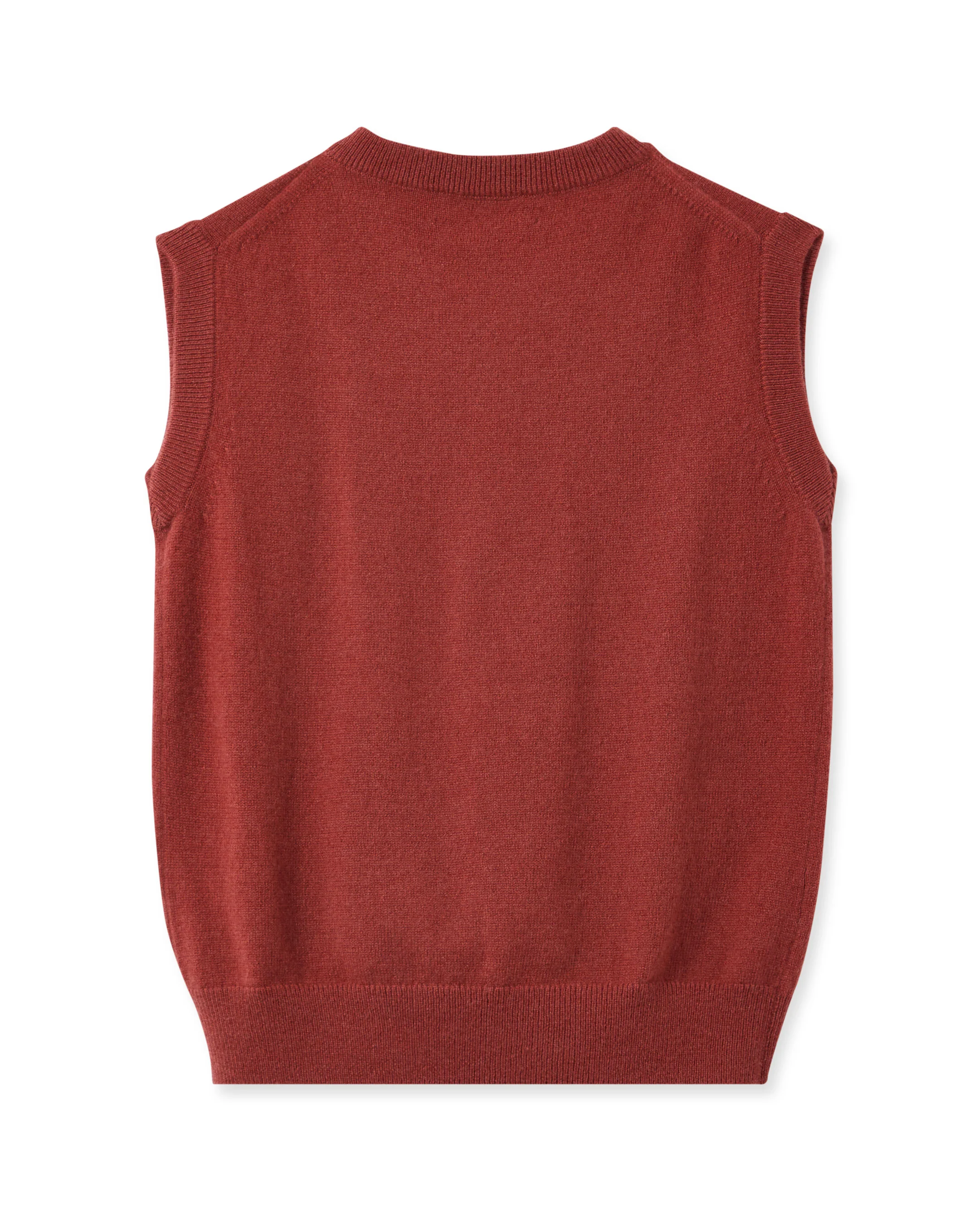 Boys Cashmere Slipover Brick Red - Image 2