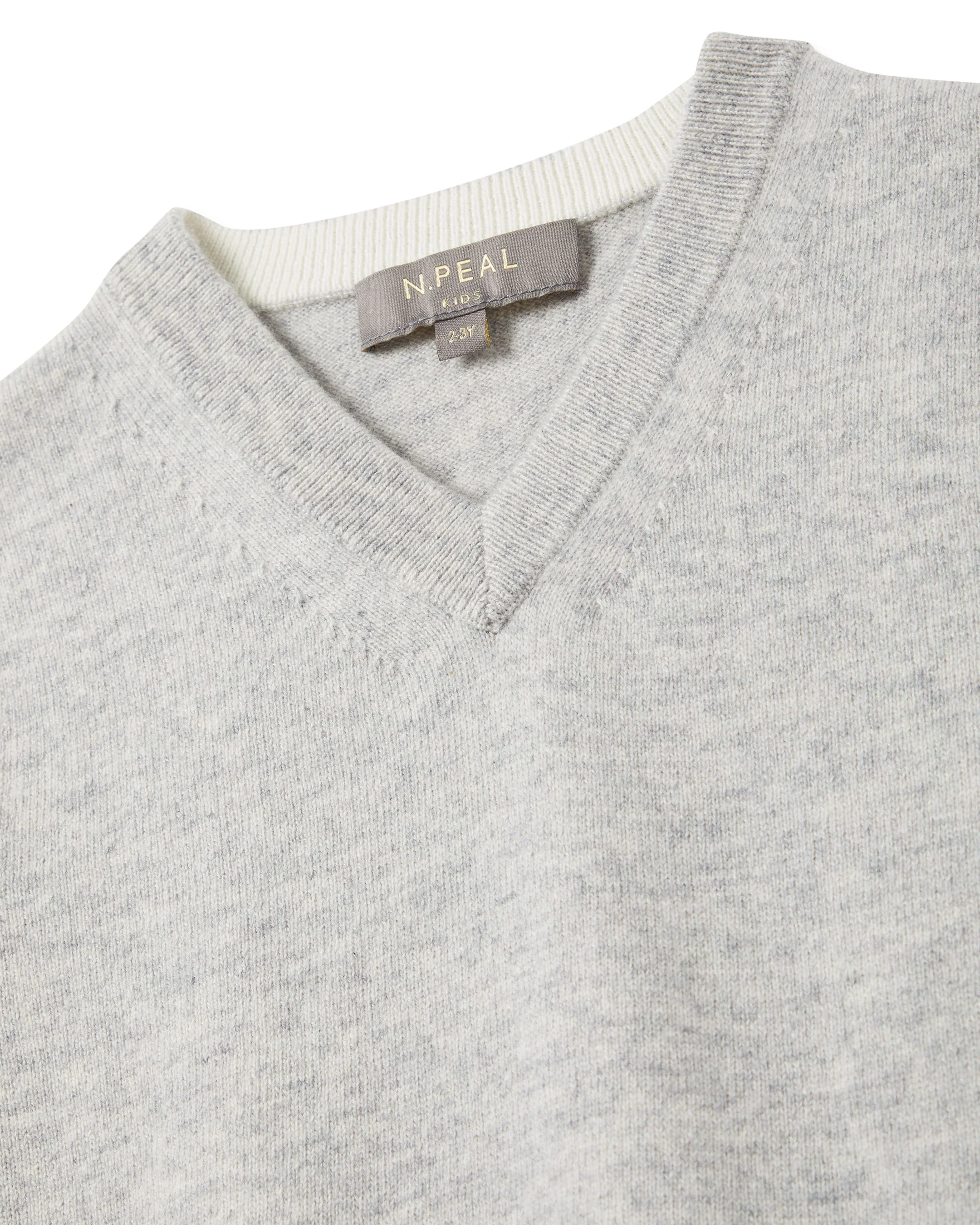 Boys Cashmere Slipover Fumo Grey - Image 3