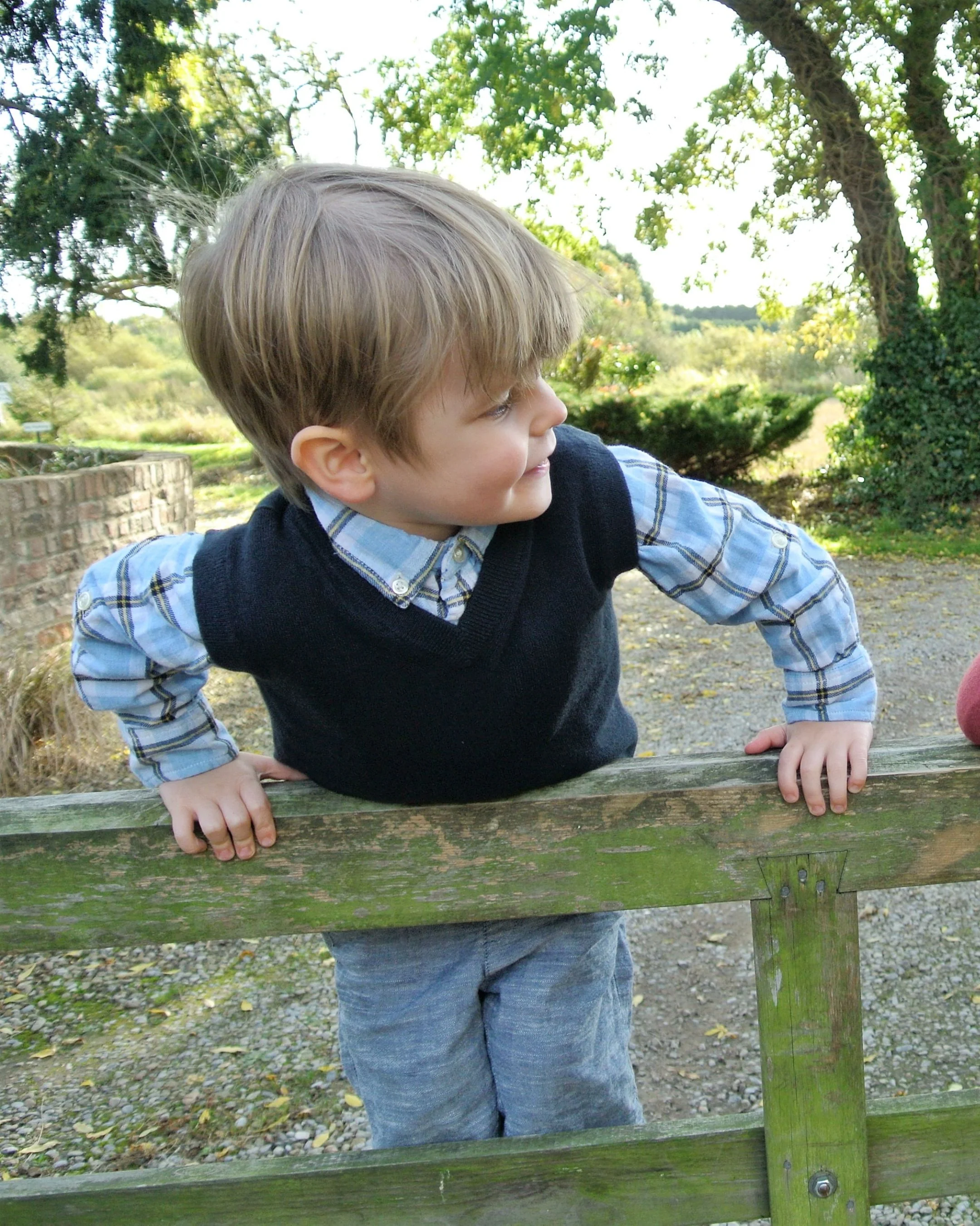 Boys Cashmere Slipover Navy Blue - Image 5