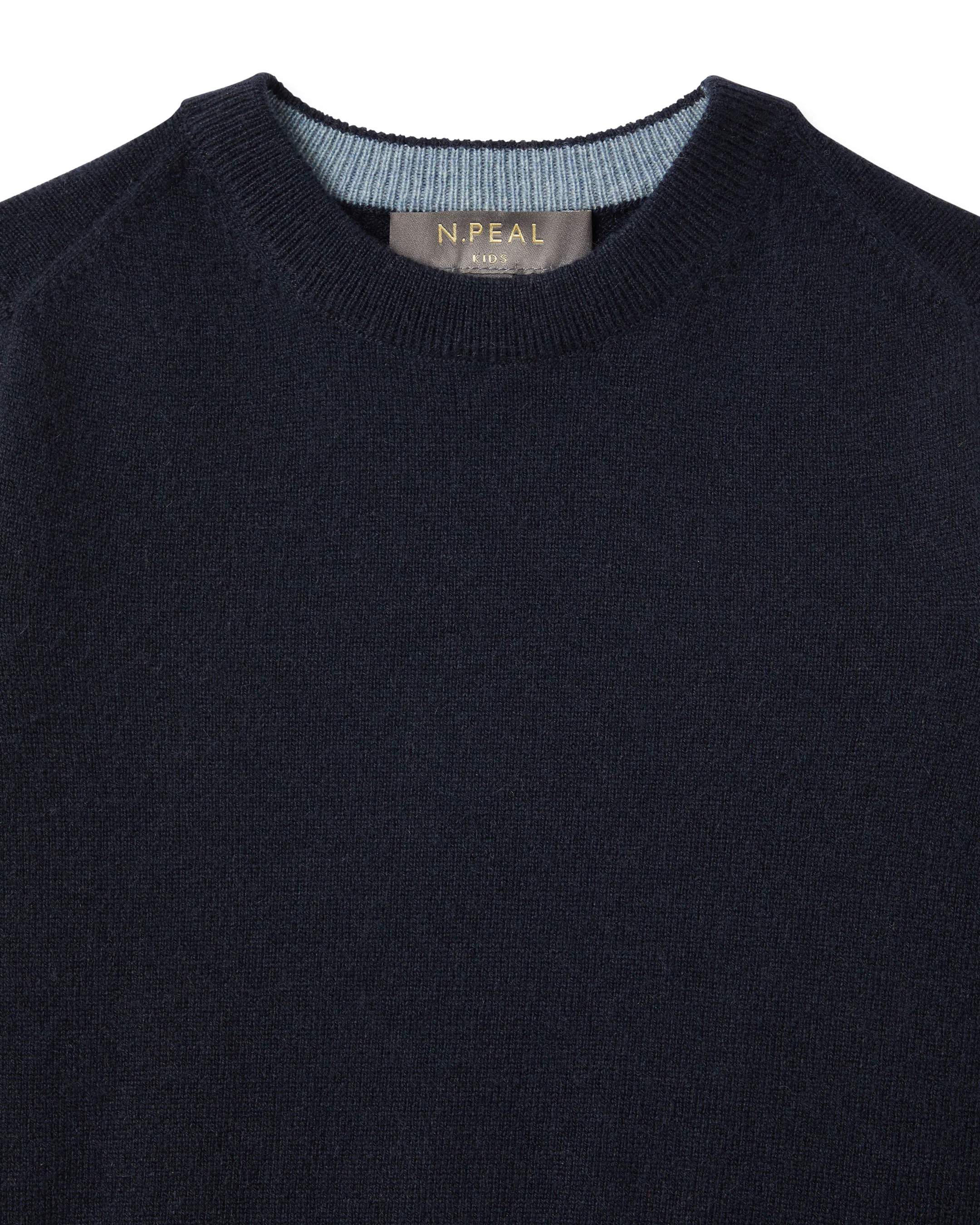 Boys Round Neck Cashmere Jumper Navy Blue - Image 3