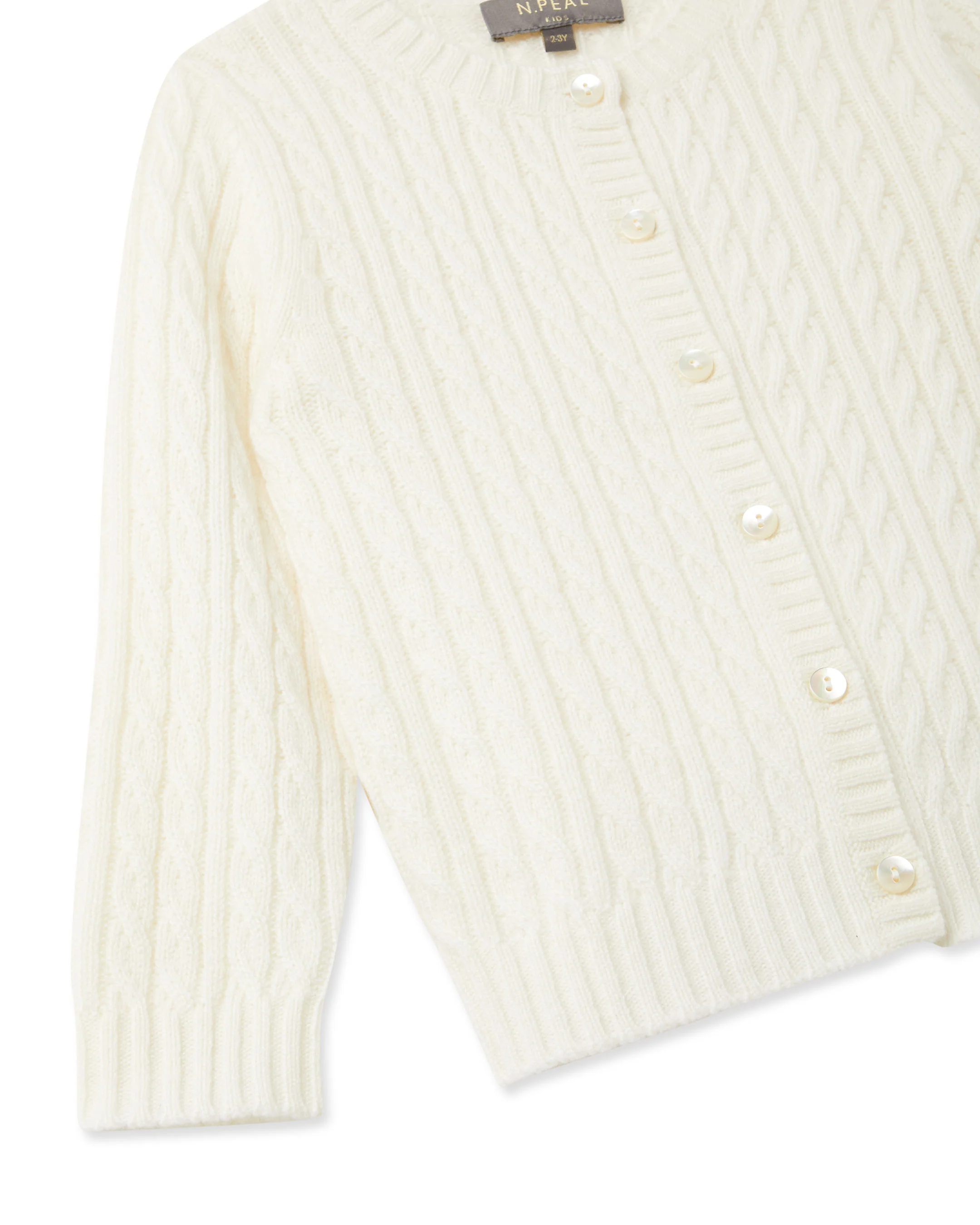 Cashmere Cable Cardigan New Ivory White - Image 9