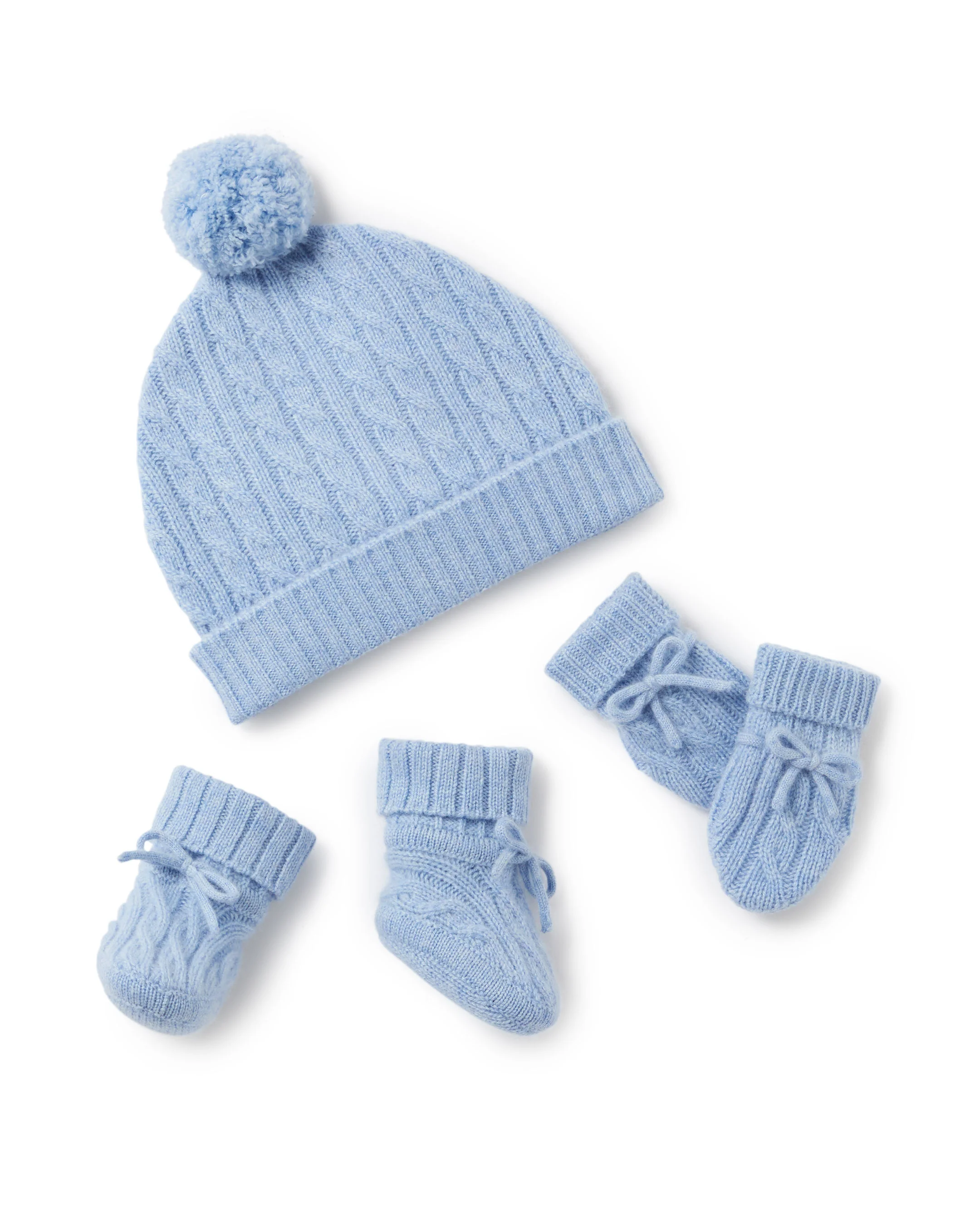 Cashmere Cable Hat Cornflower Blue - Image 3