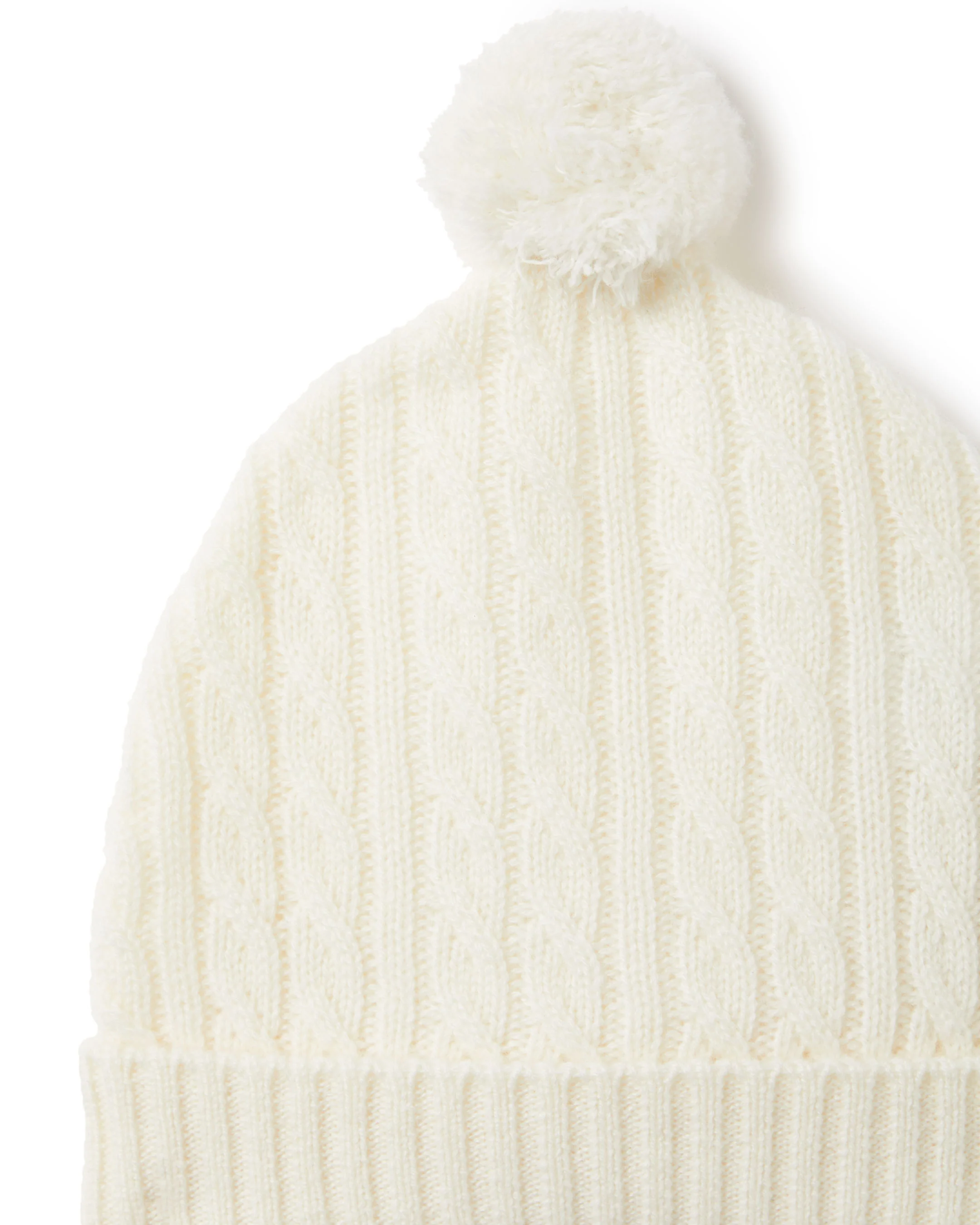 Cashmere Cable Hat New Ivory White - Image 4