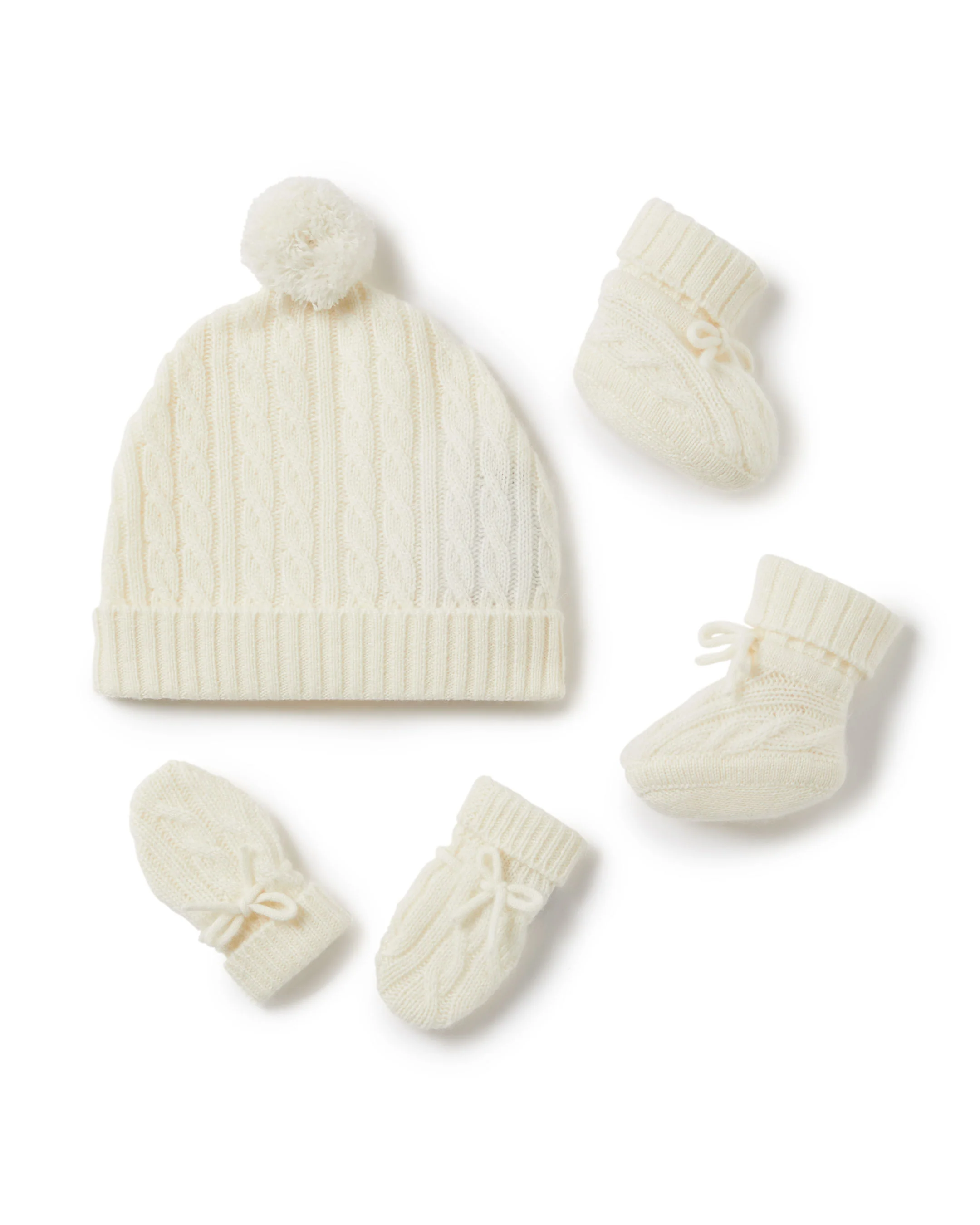 Cashmere Cable Hat New Ivory White - Image 5