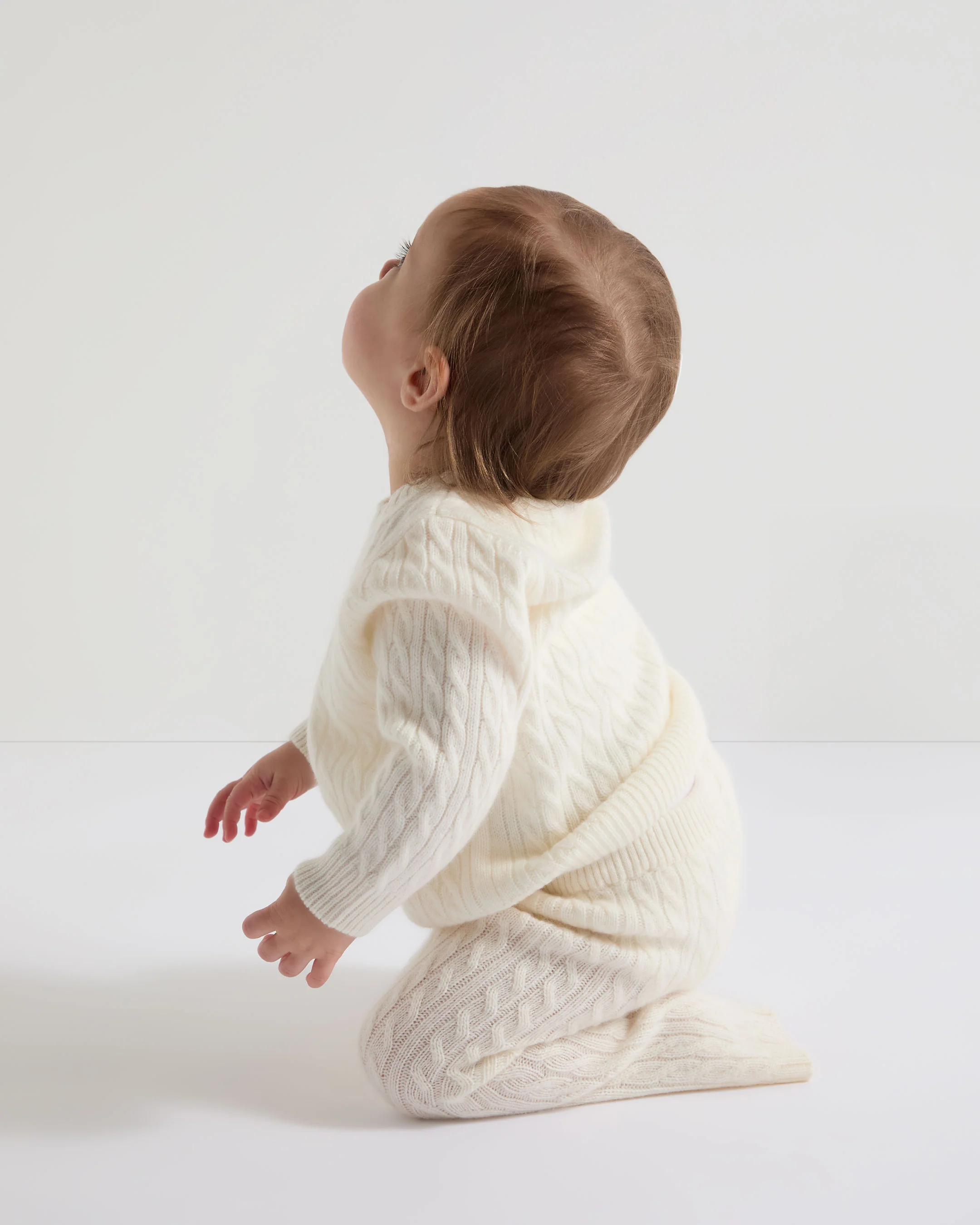 Cashmere Cable Cardigan New Ivory White - Image 4
