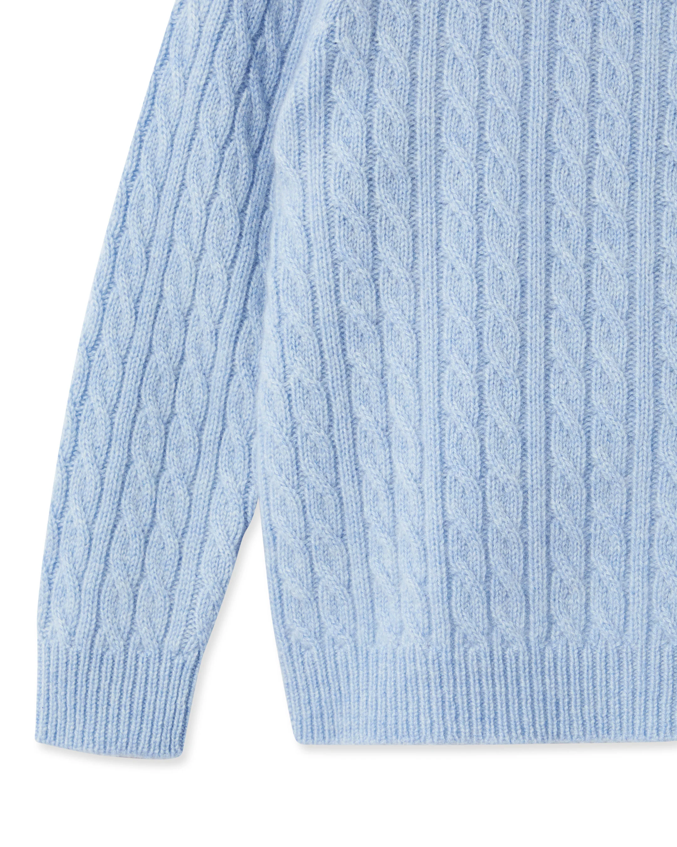 Cable Cashmere Jumper Cornflower Blue - Image 4