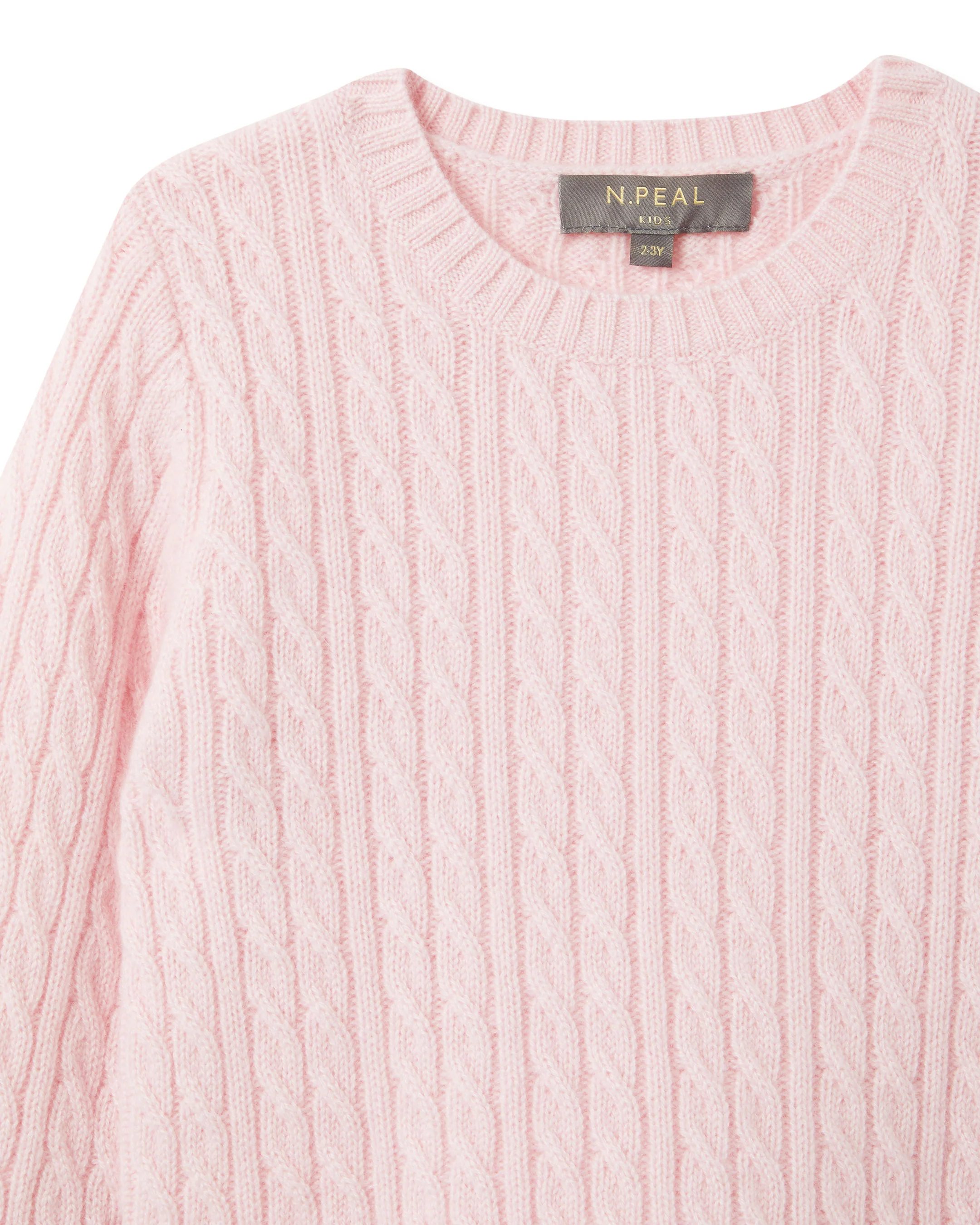 Cable Cashmere Jumper Pale Pink - Image 3