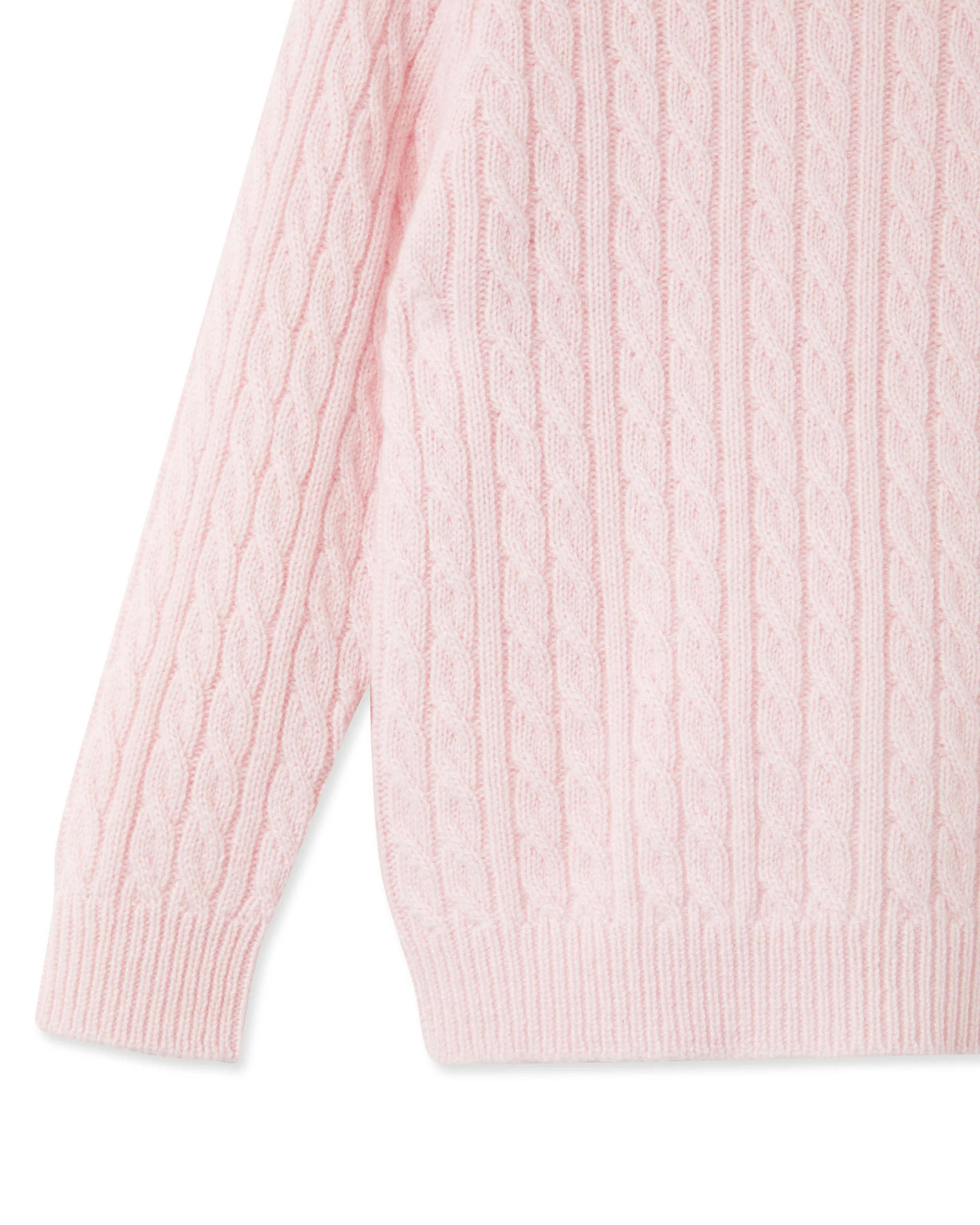 Cable Cashmere Jumper Pale Pink - Image 4