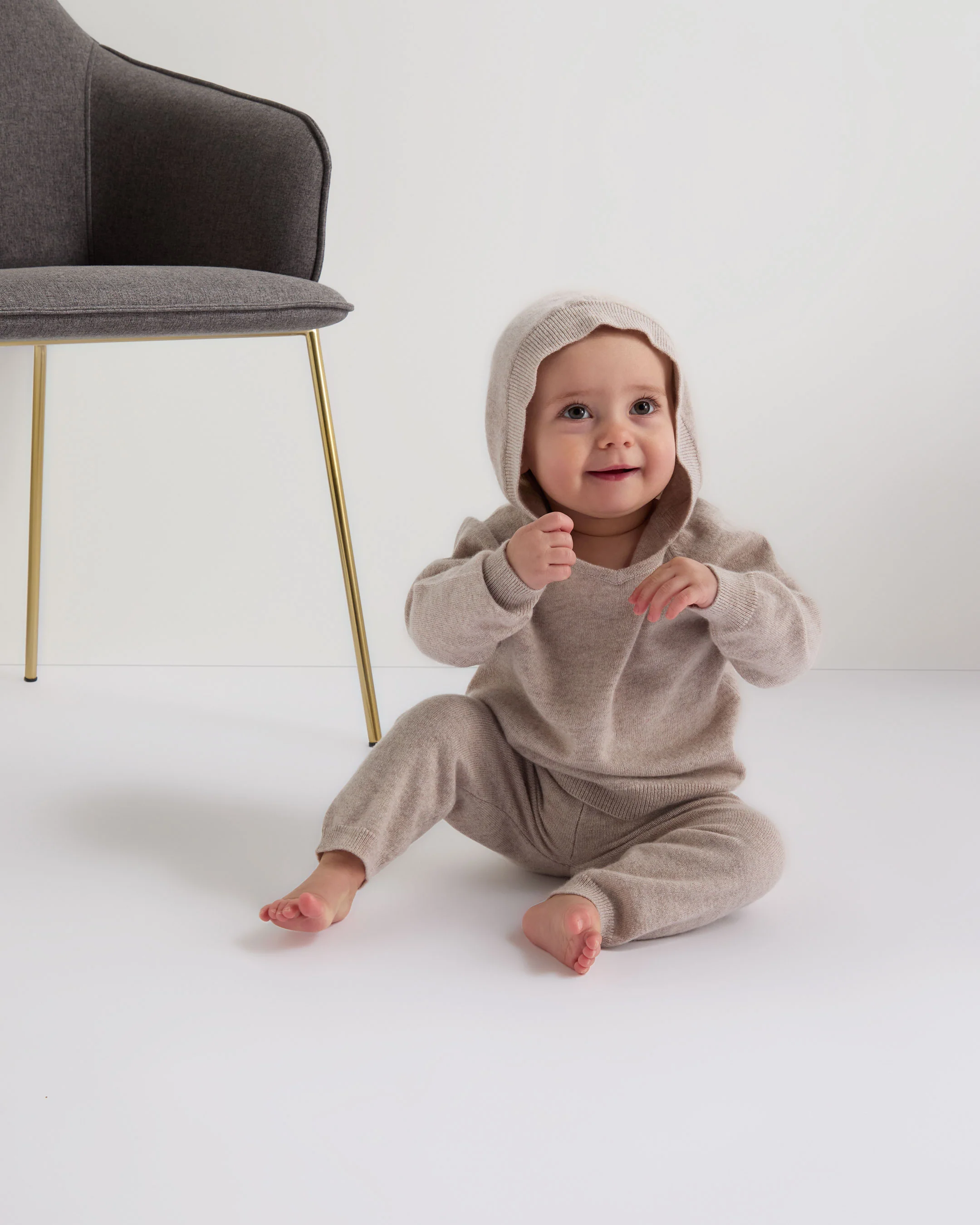 Cashmere Hoodie Oatmeal Brown - Image 3