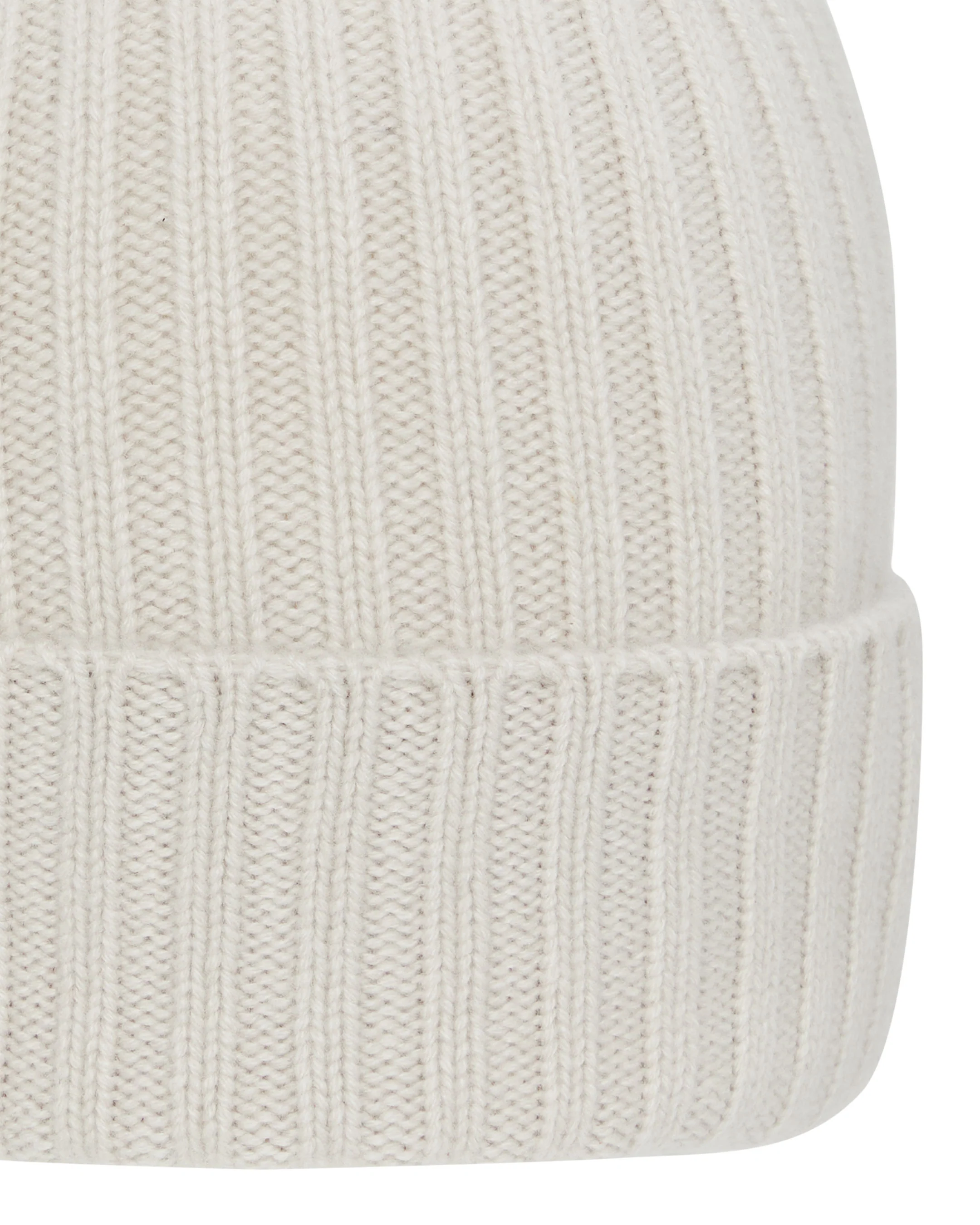 Unisex Chunky Ribbed Cashmere Hat Snow Grey - Image 2