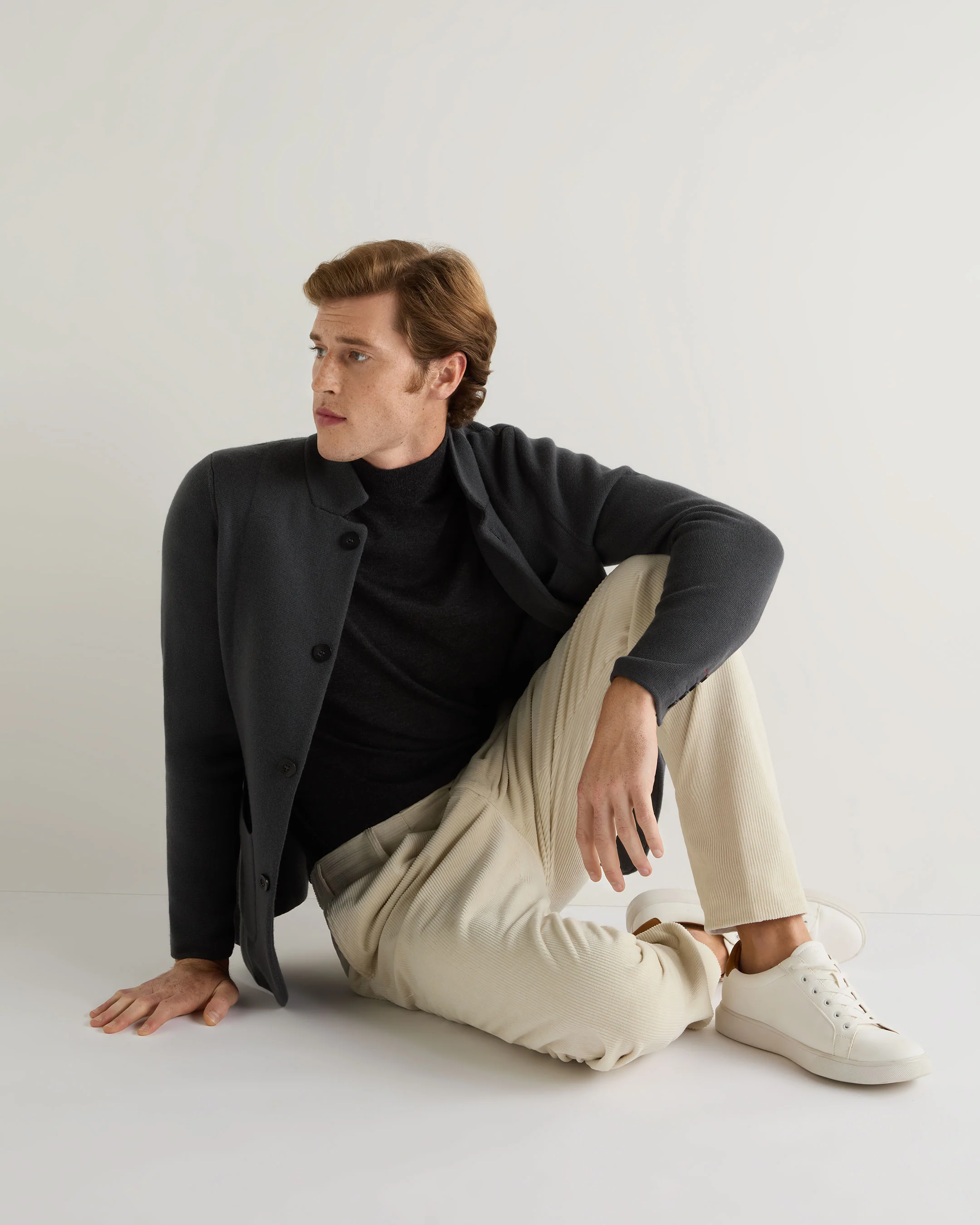 Men's Pimlico Fine Gauge Cashmere Roll Neck Jumper Dark Charcoal Grey - Image 6