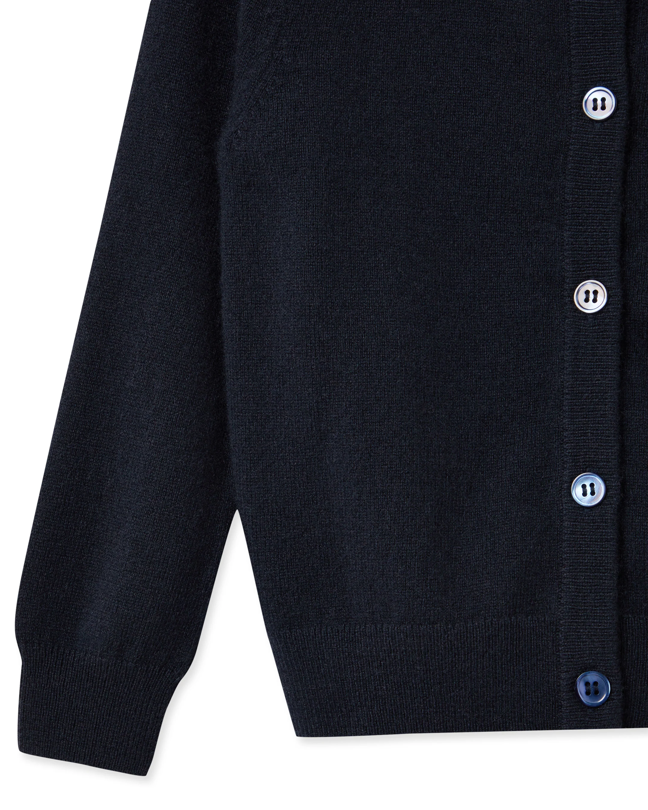 Girls Round Neck Cashmere Cardigan Navy Blue - Image 4