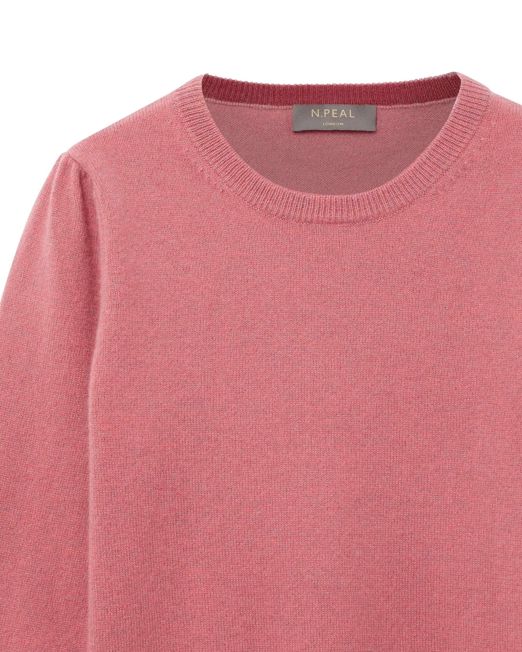 Girls Round Neck Cashmere Jumper Heather Pink - Image 3