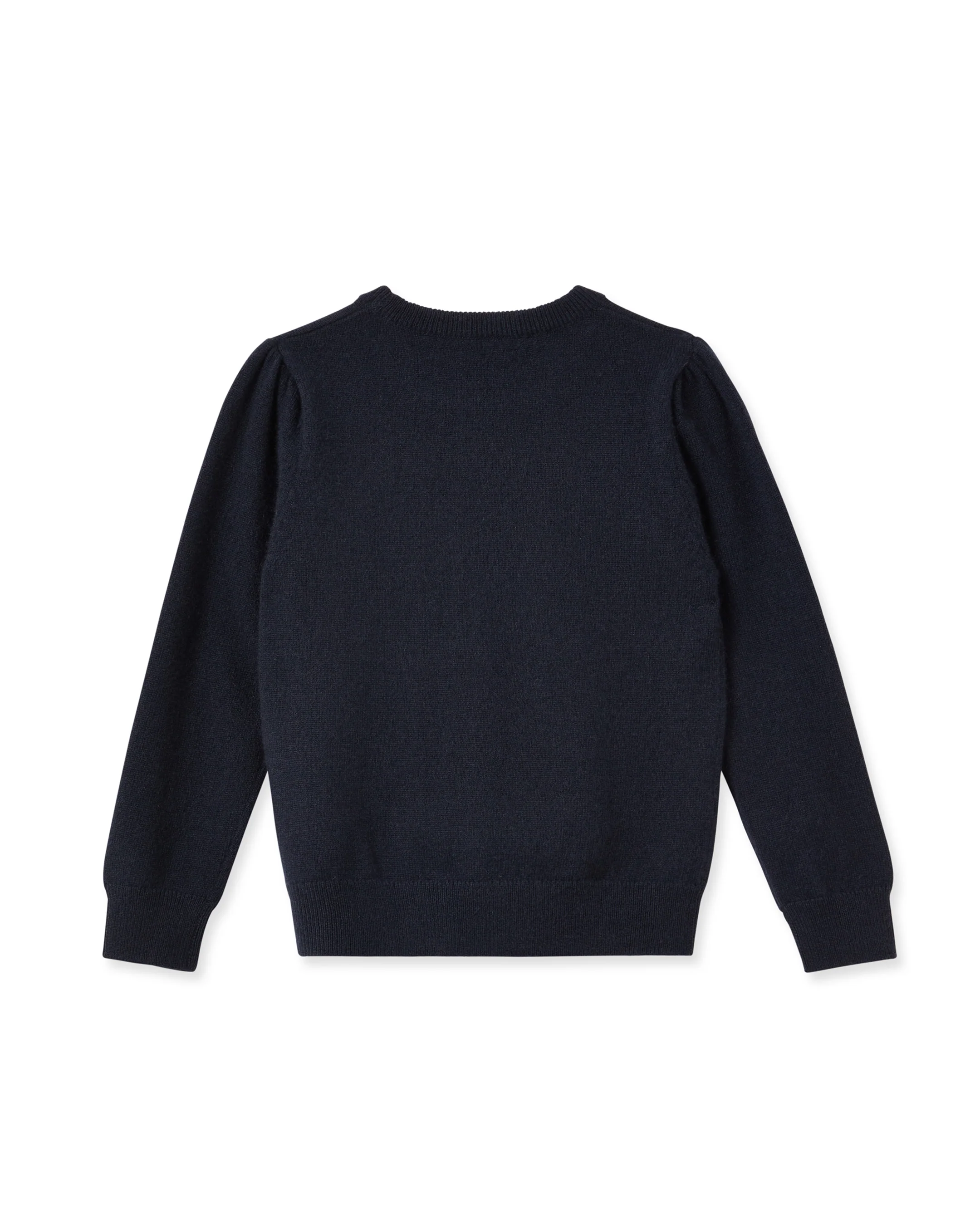 Girls Round Neck Cashmere Jumper Navy Blue - Image 2