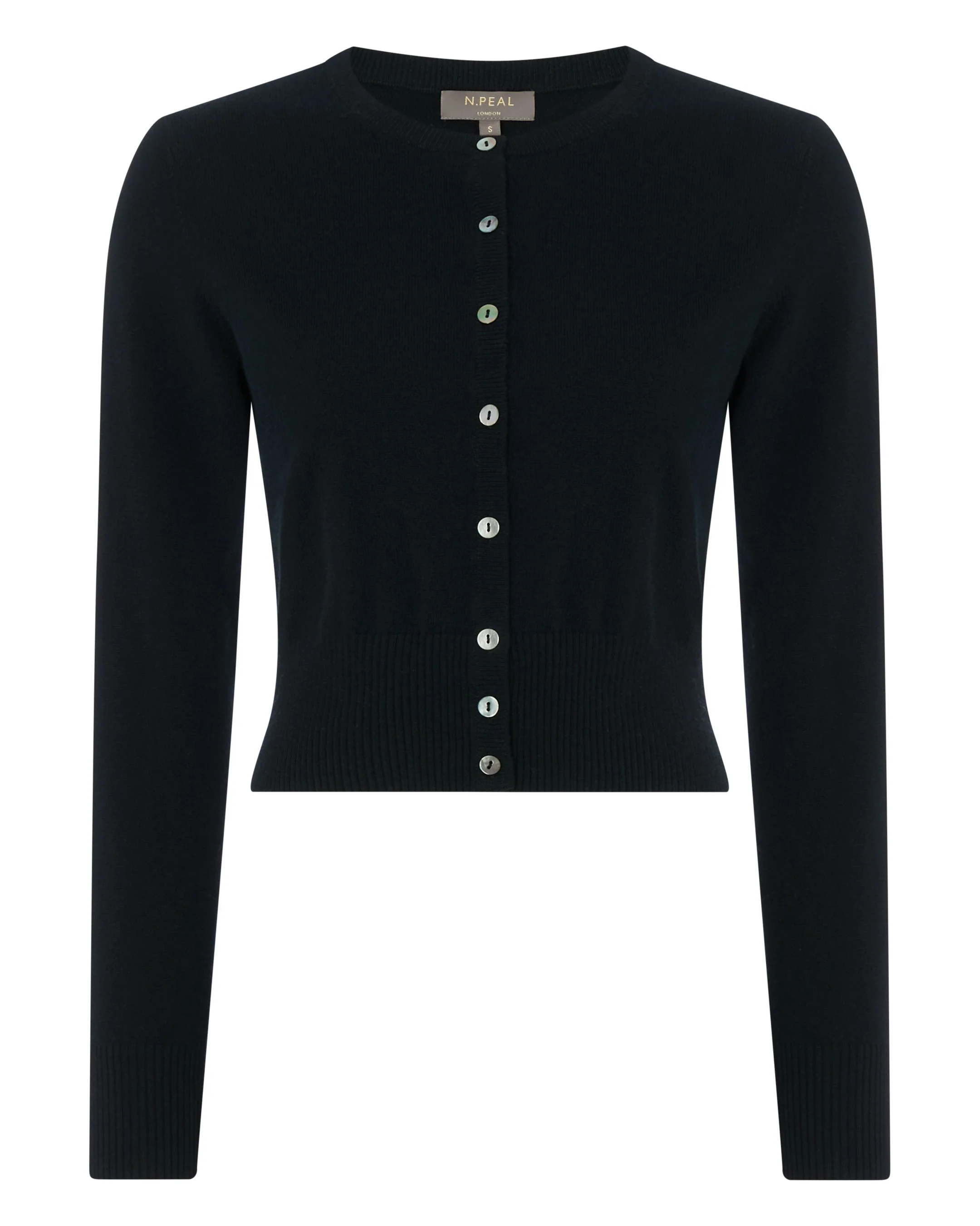 Women's Ivy Cropped Cashmere Cardigan Black - Image 2