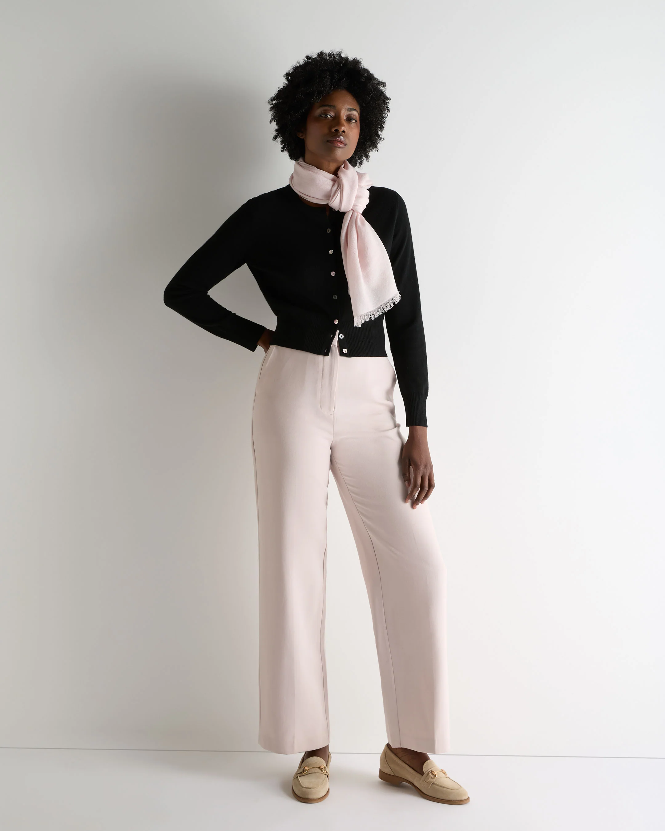 Women's Ivy Cropped Cashmere Cardigan Black - Image 3