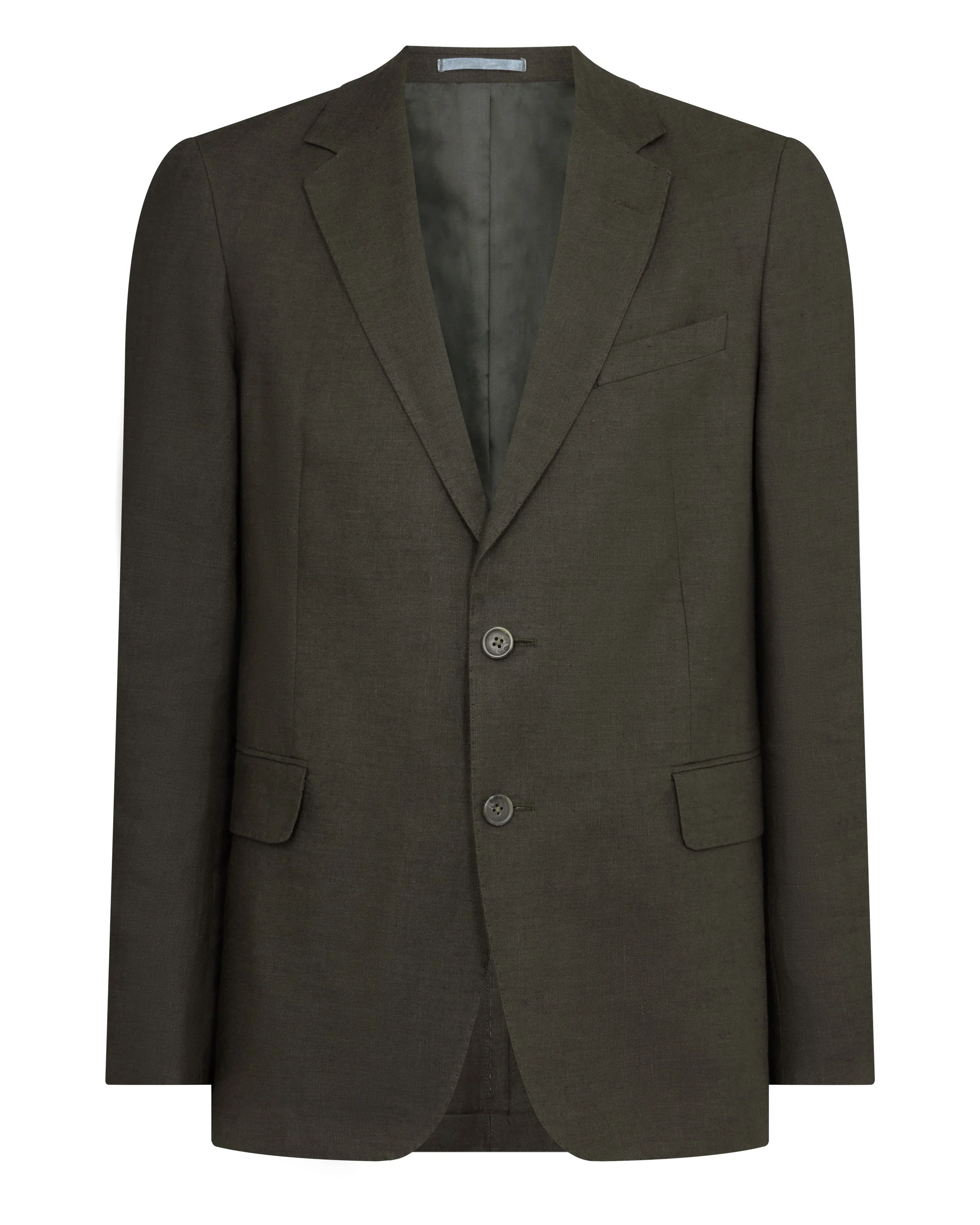 Men's Amalfi Linen Jacket Arabica Khaki Green - Image 2