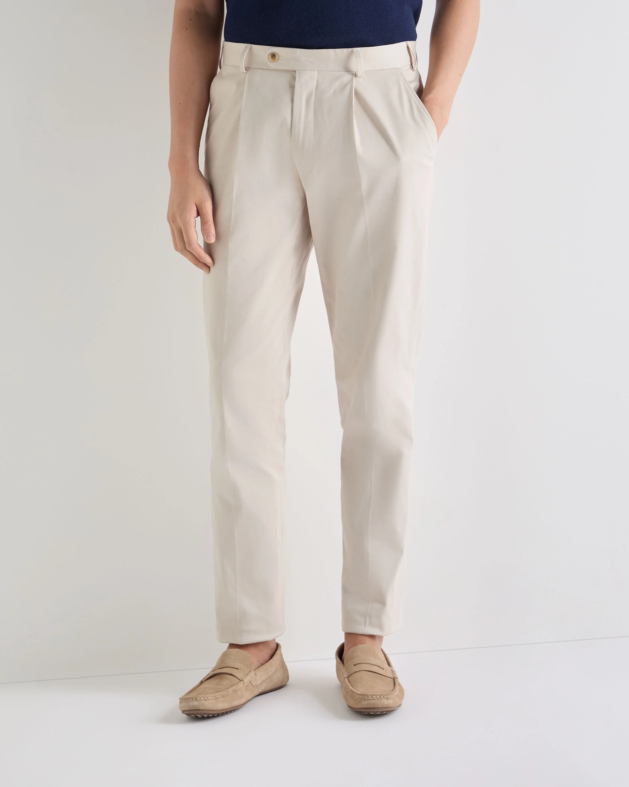Mens Atrani Cotton Trousers Stone Brown