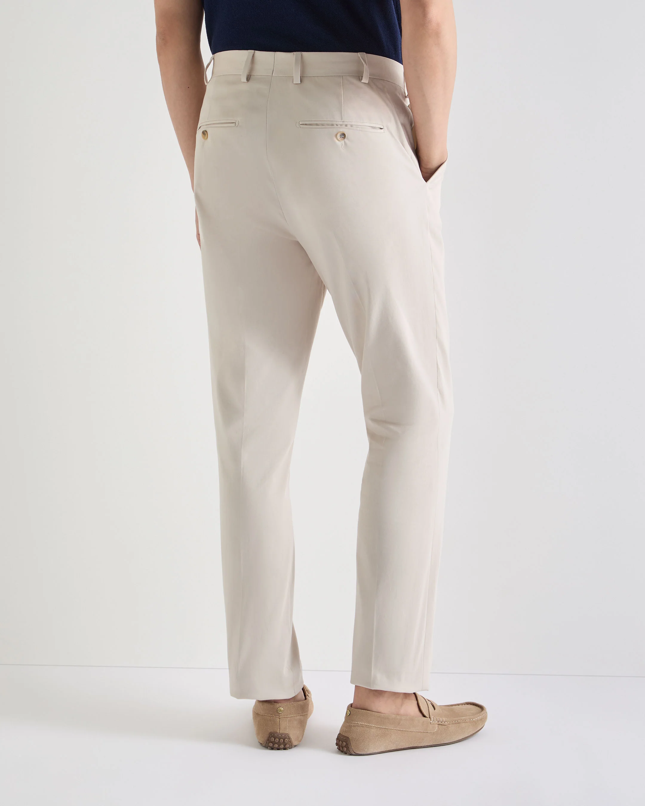 Mens Atrani Cotton Trousers Stone Brown - Image 4