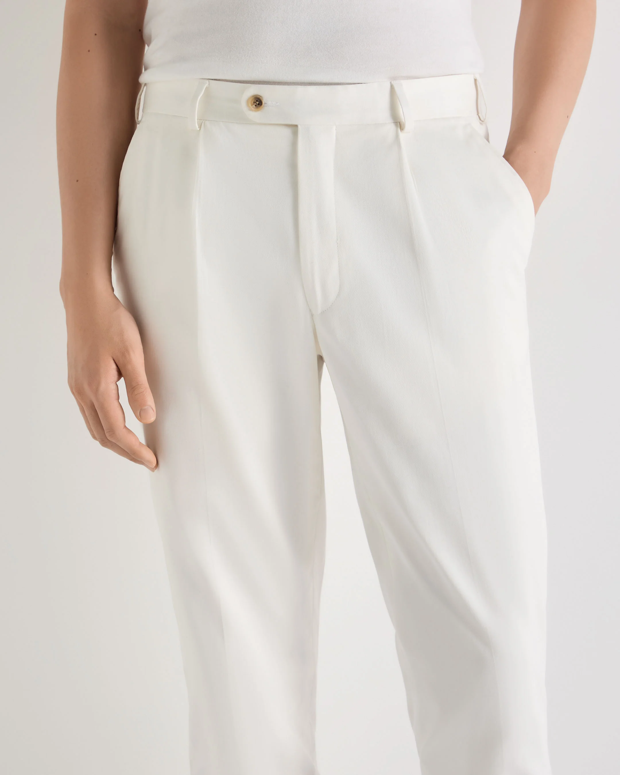 Men's Atrani Cotton Trousers White - Image 5