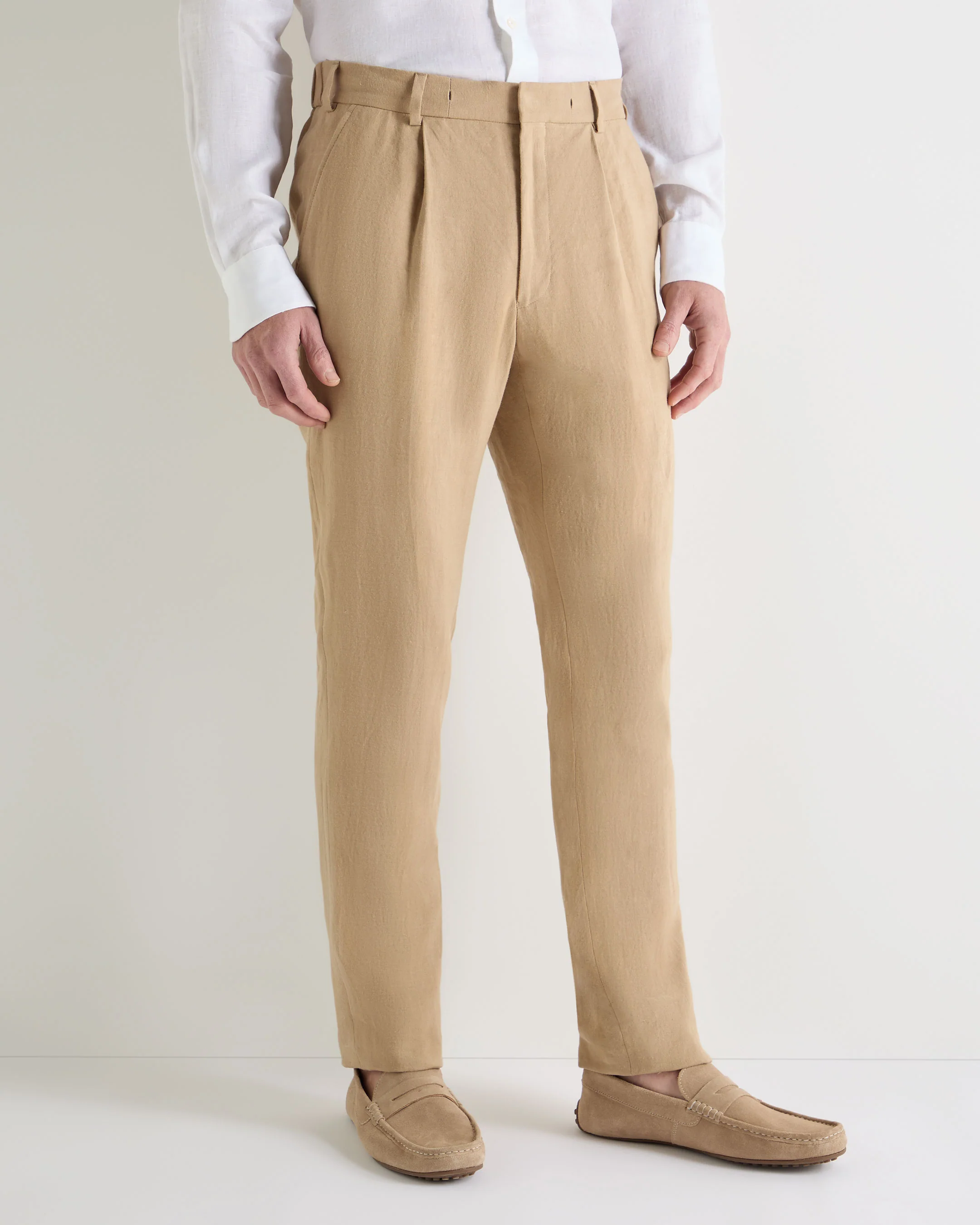 Men's Atrani Linen Trouser Taupe Brown - Image 6