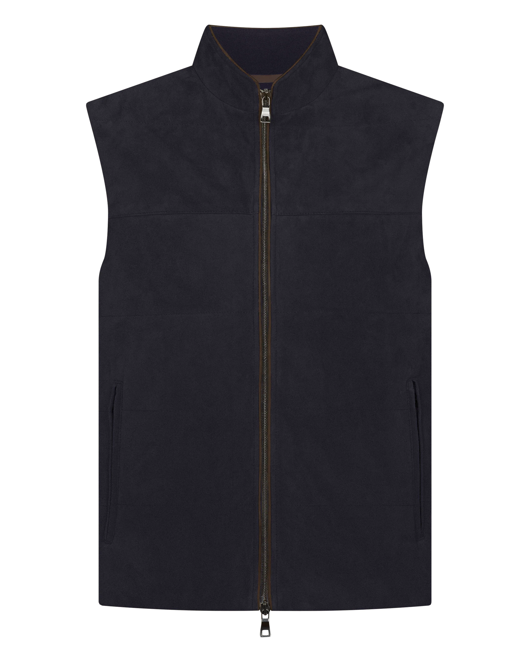 Men's Belgravia Suede Gilet Navy Blue - Image 2