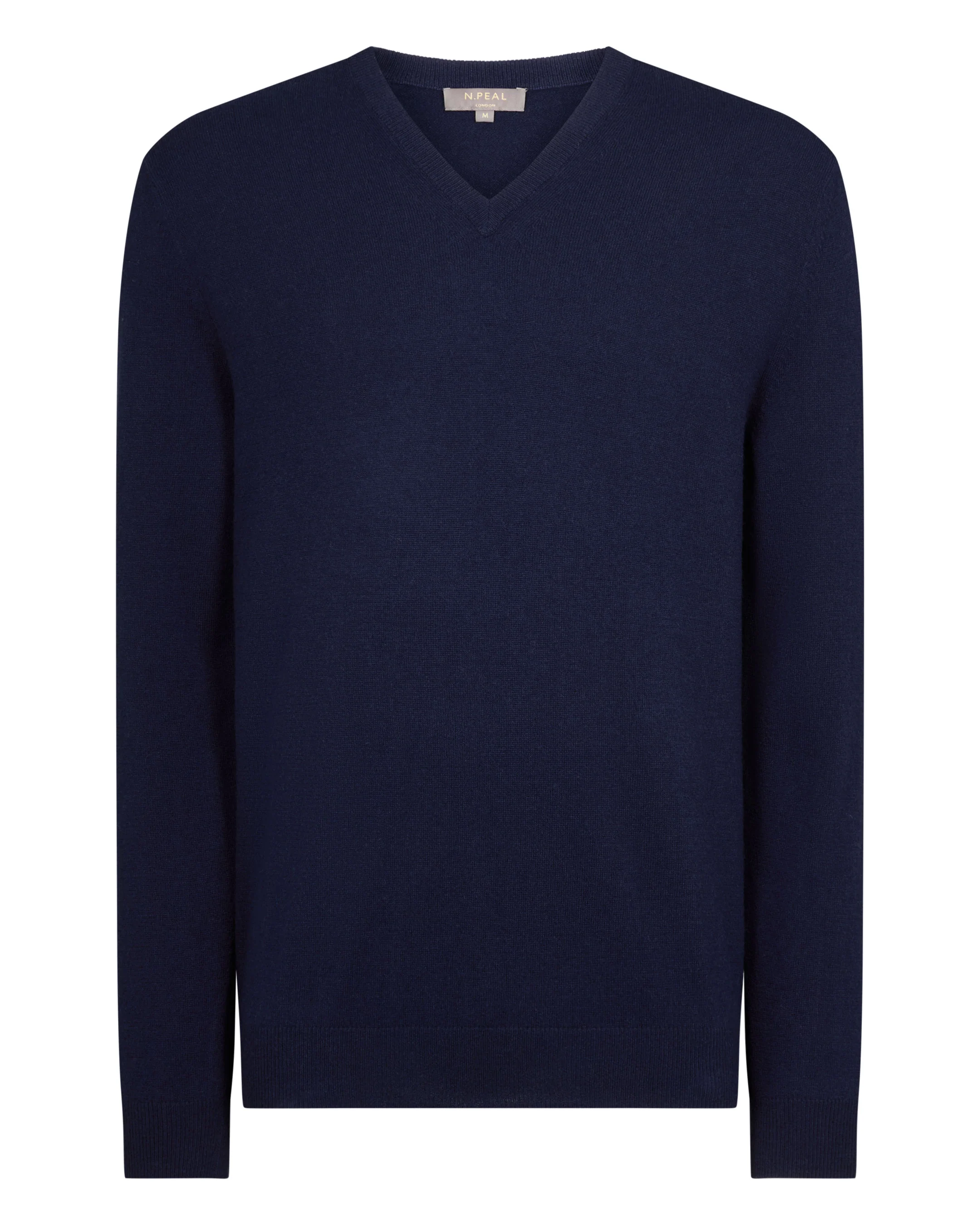 Men's Burlington V Neck Cashmere Jumper Deep French Blue - Image 2