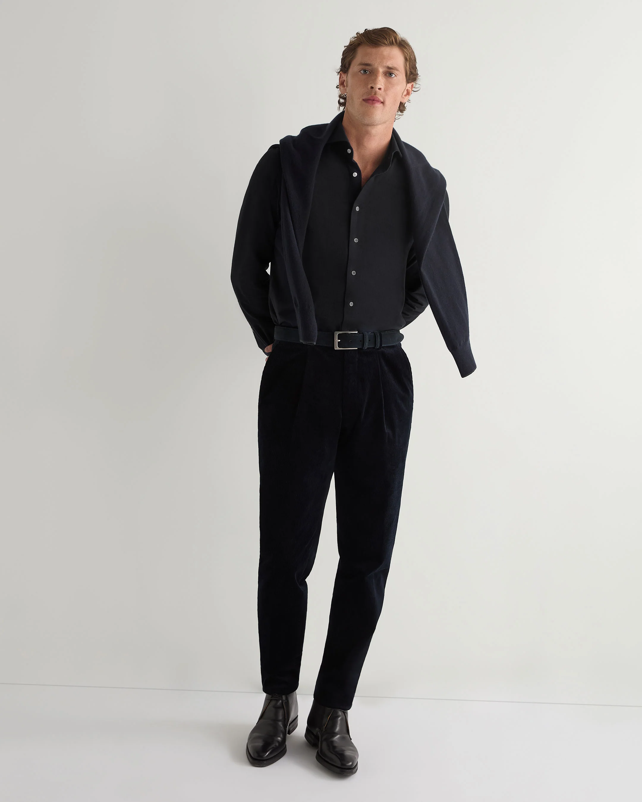 Men's Cannes Soft Cotton Flannel Shirt Black - Image 3