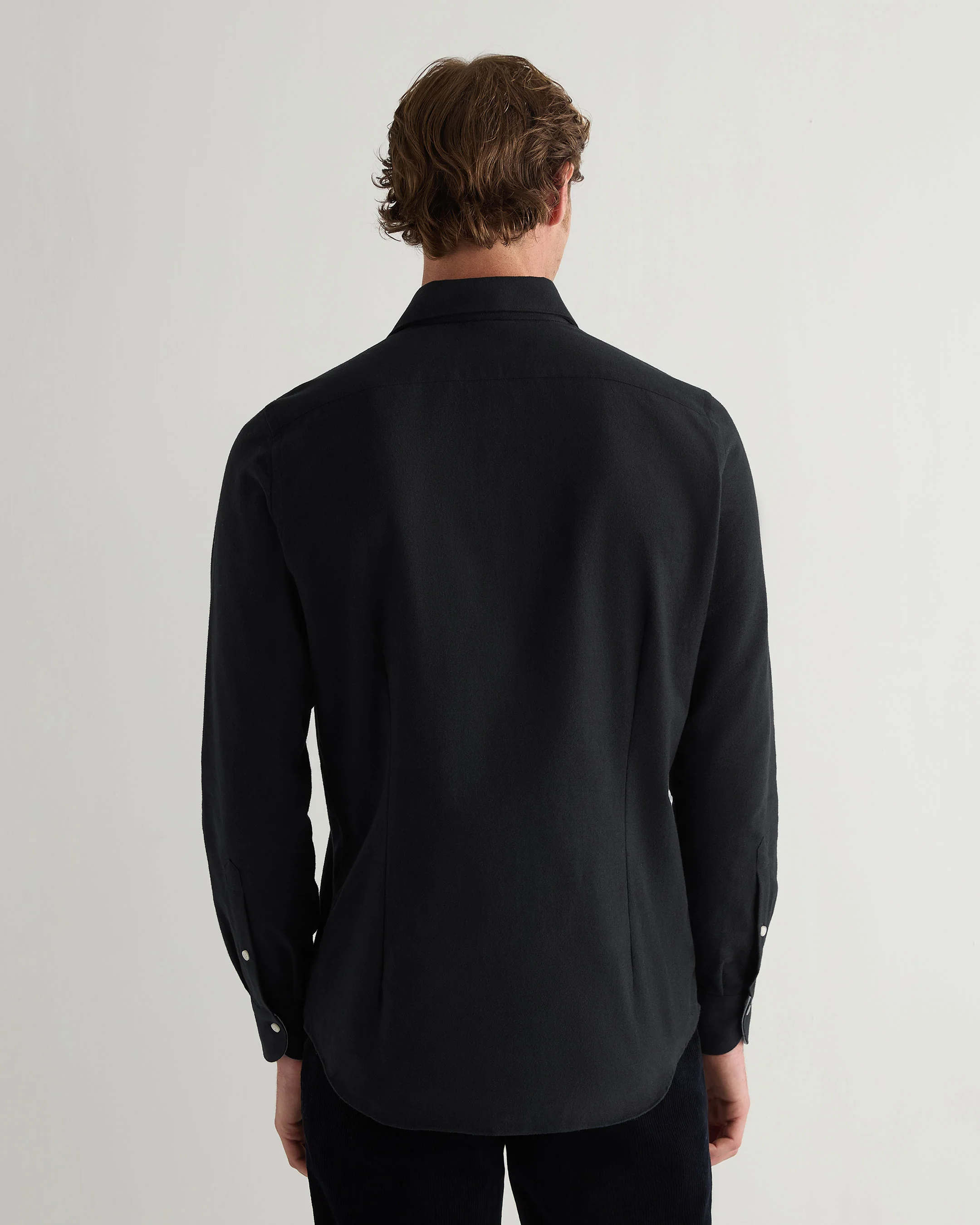 Men's Cannes Soft Cotton Flannel Shirt Black - Image 4