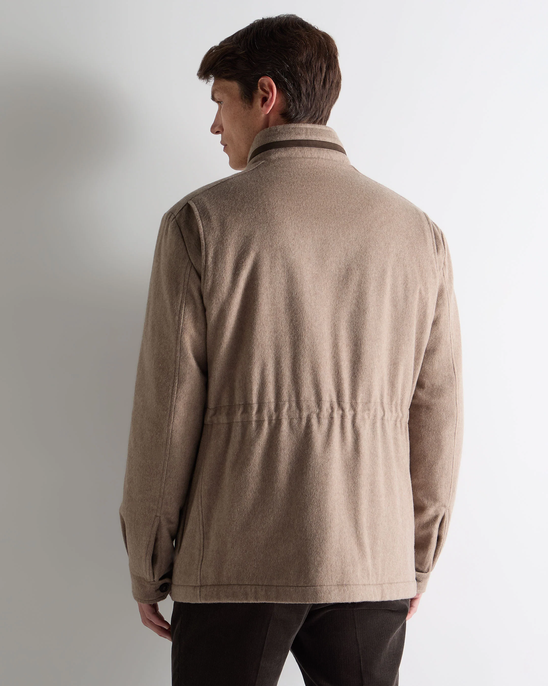 Men's Vale Cashmere Field Jacket Taupe Brown - Image 4