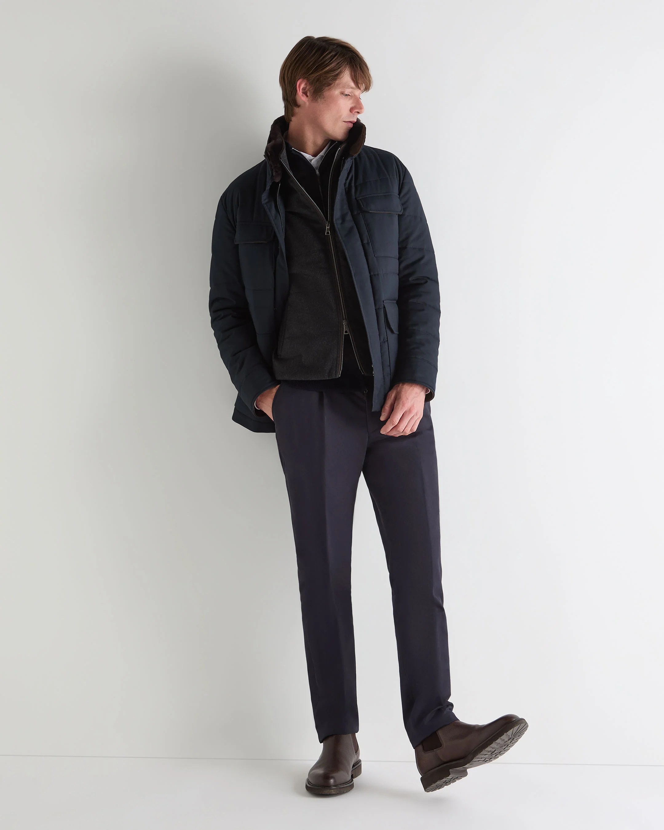 Men's Belgravia Cashmere Gilet Dark Charcoal Grey - Image 3