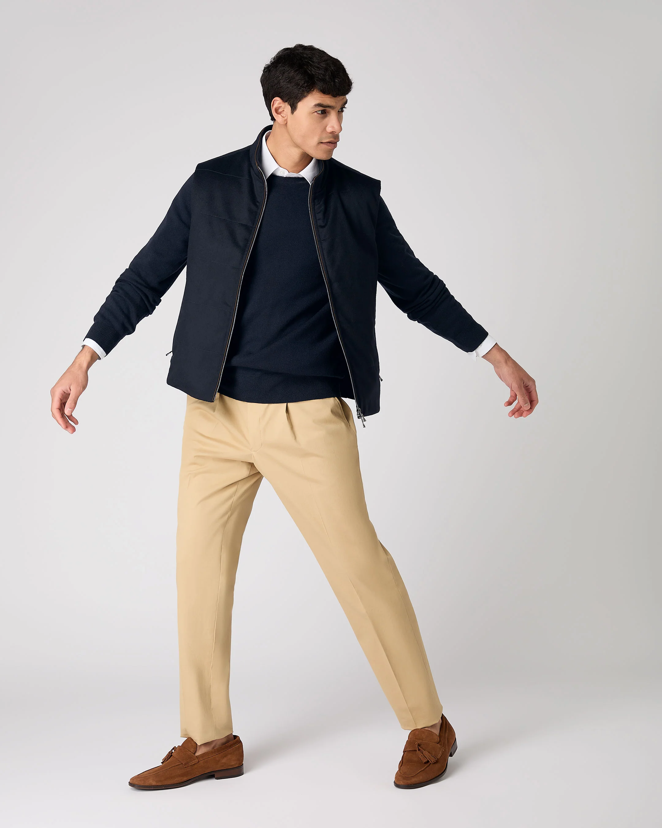 Men's Belgravia Cashmere Gilet Navy Blue - Image 3