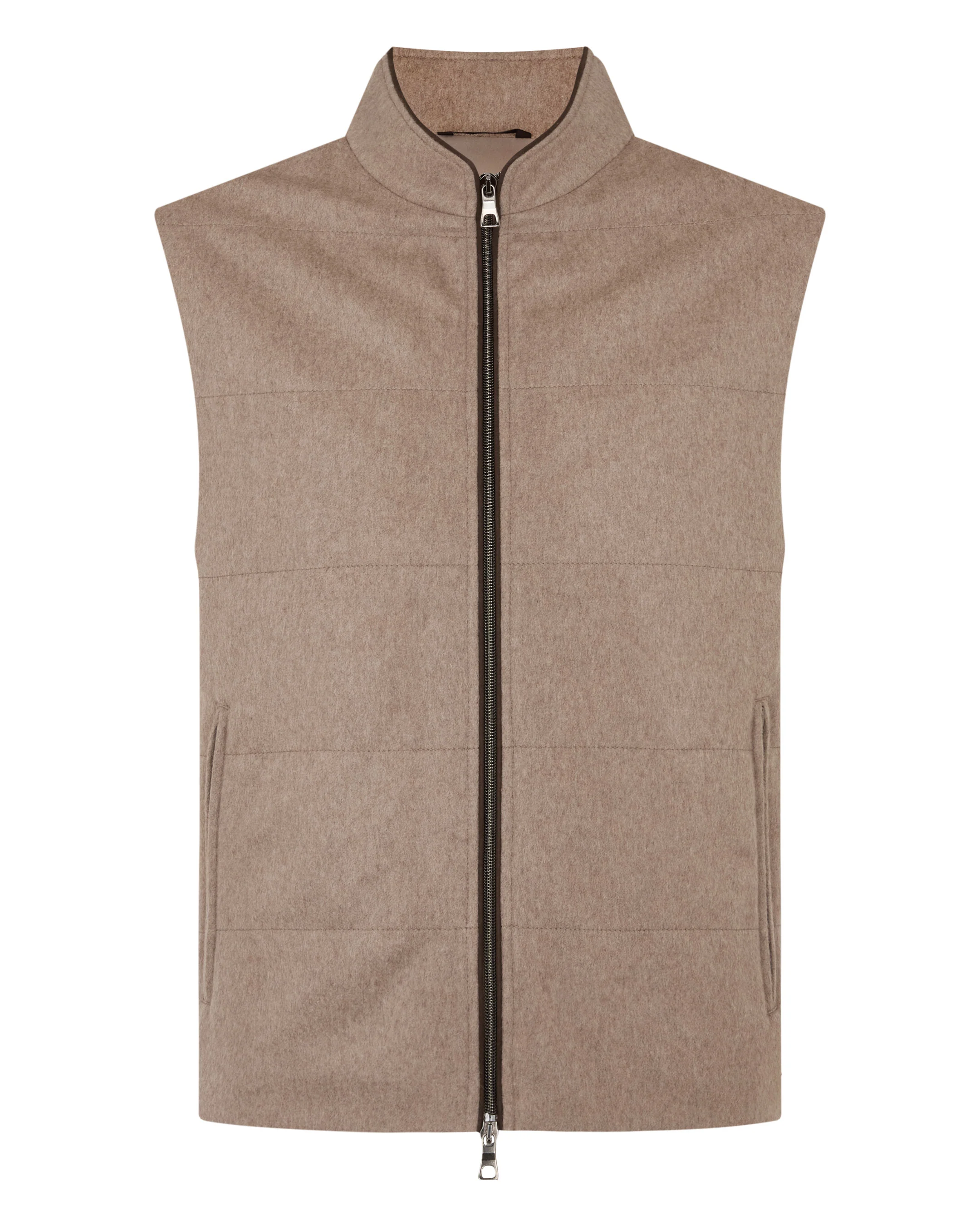 Men's Belgravia Cashmere Gilet Taupe Brown - Image 2