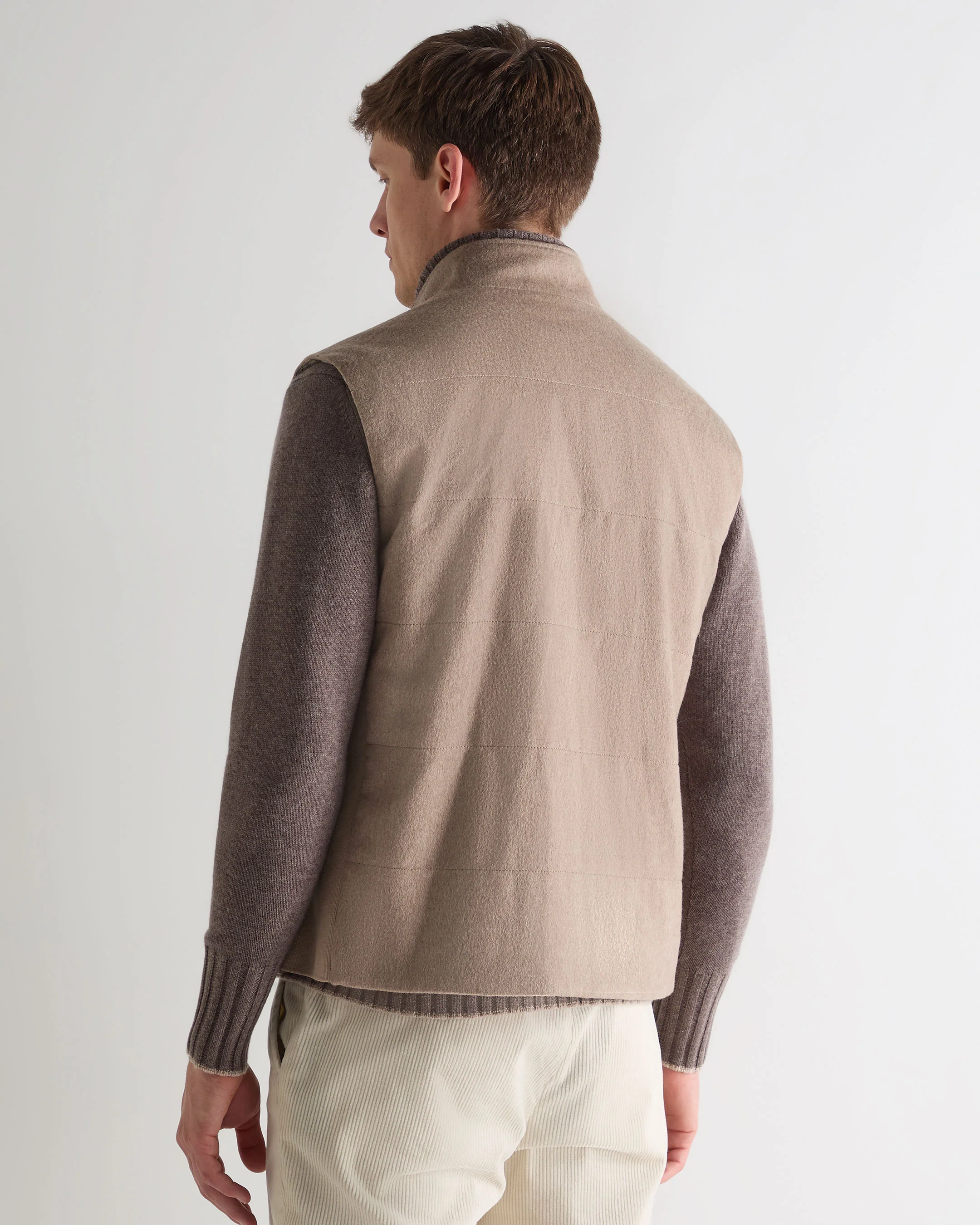 Men's Belgravia Cashmere Gilet Taupe Brown - Image 4