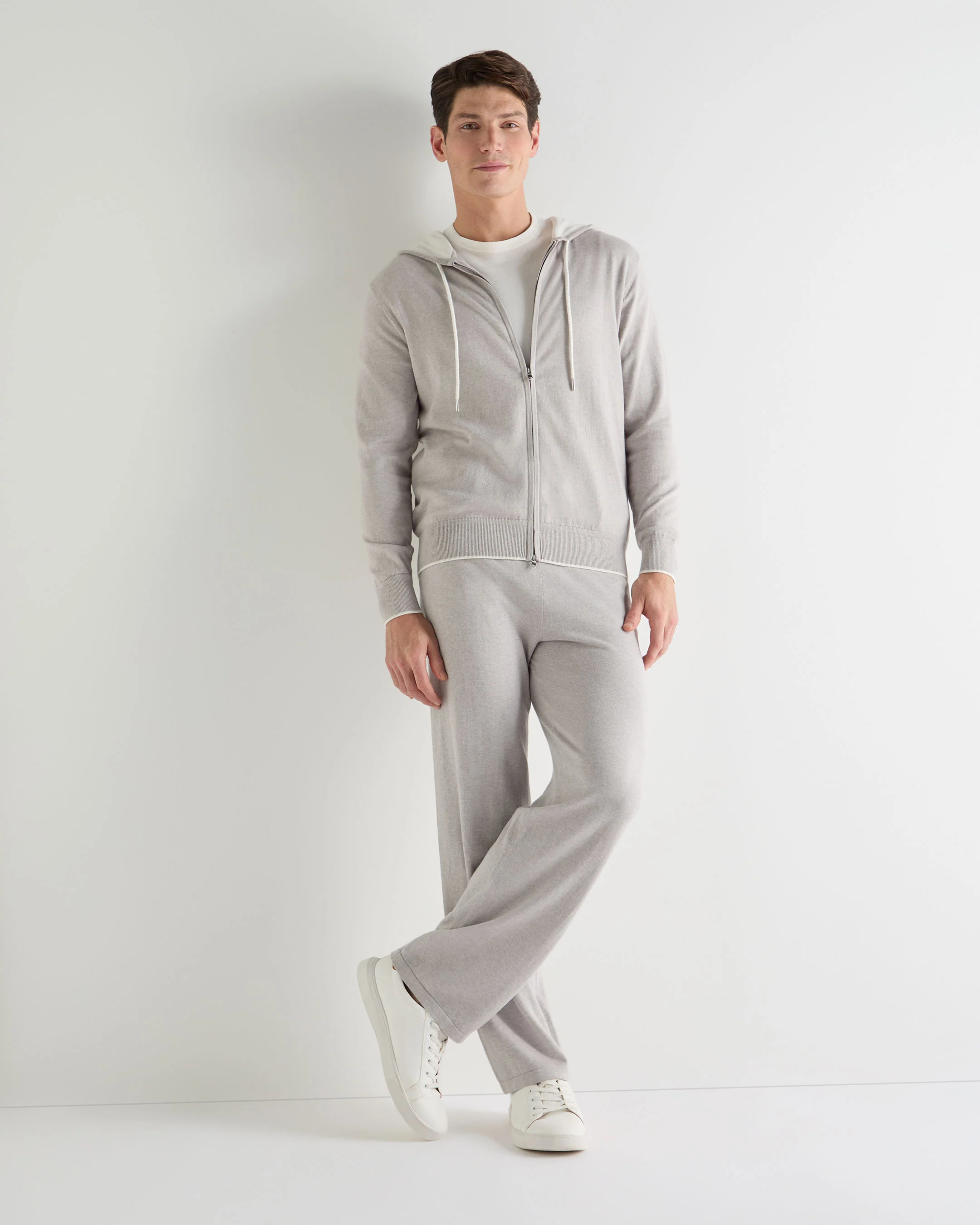 Men's Cotton Blend Hoodie Fumo Grey - Image 3