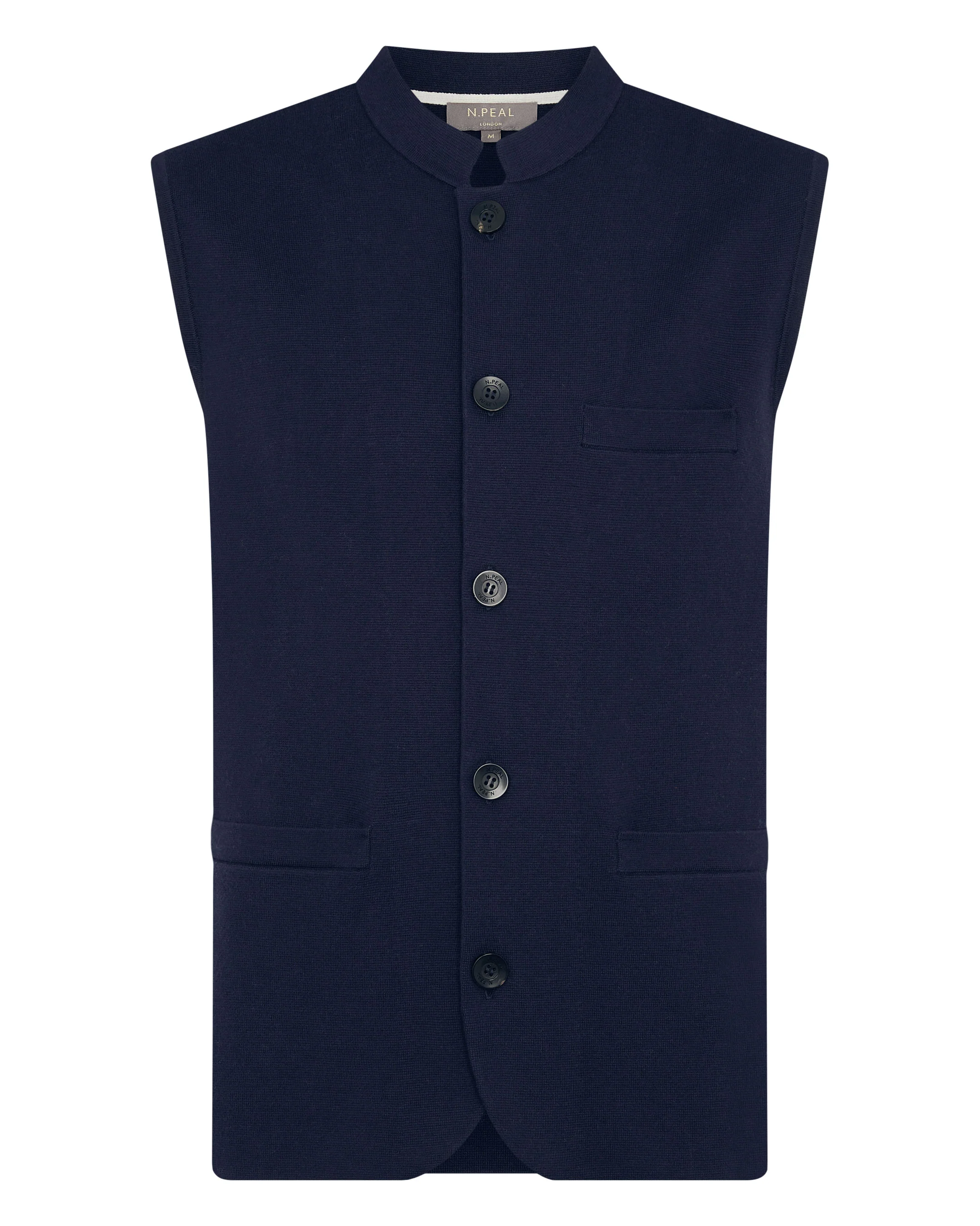 Men's Penzance Cotton Cashmere Gilet Navy Blue - Image 2