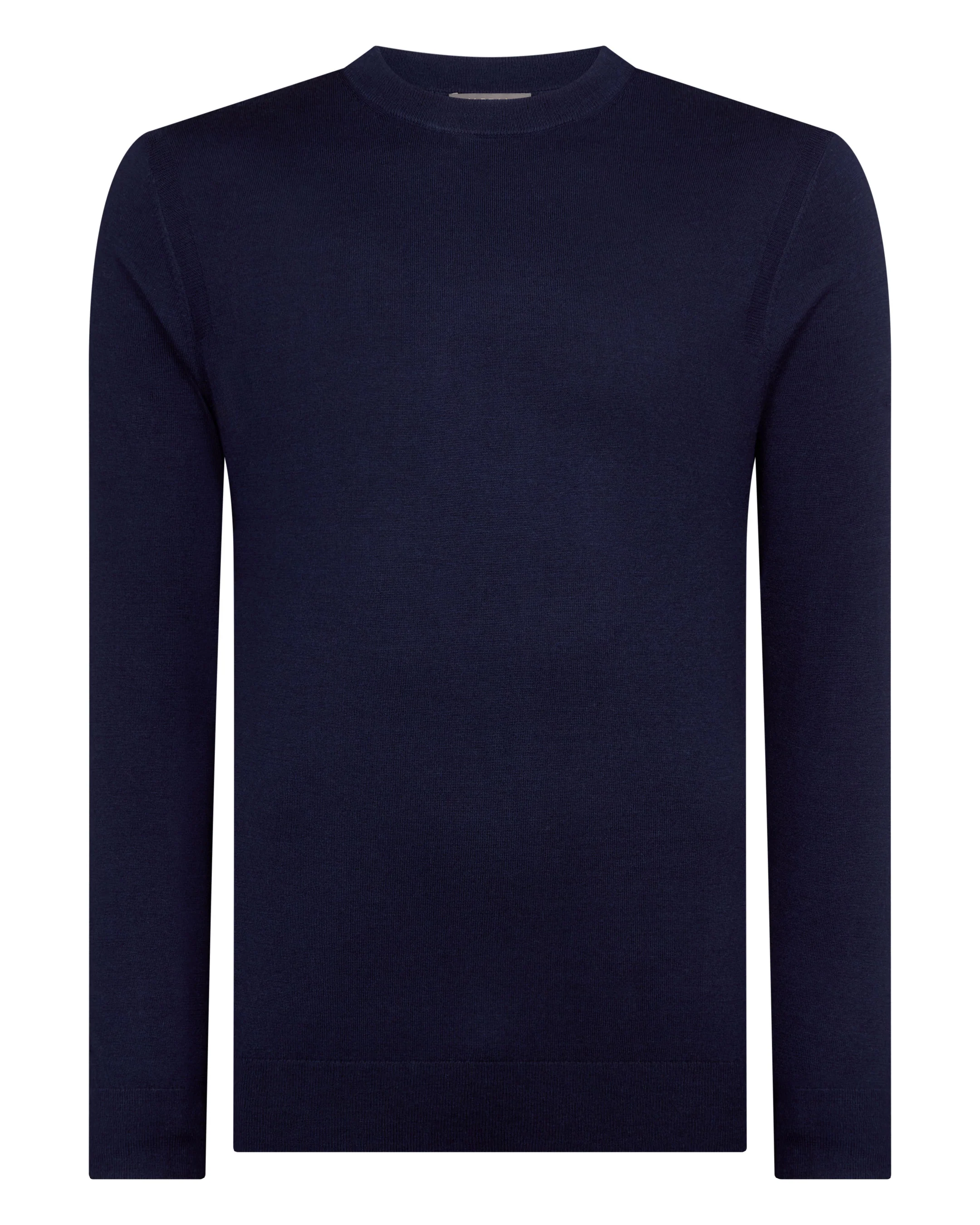 Men's Covent Fine Gauge Cashmere Round Neck Jumper Summer Navy Blue - Image 2