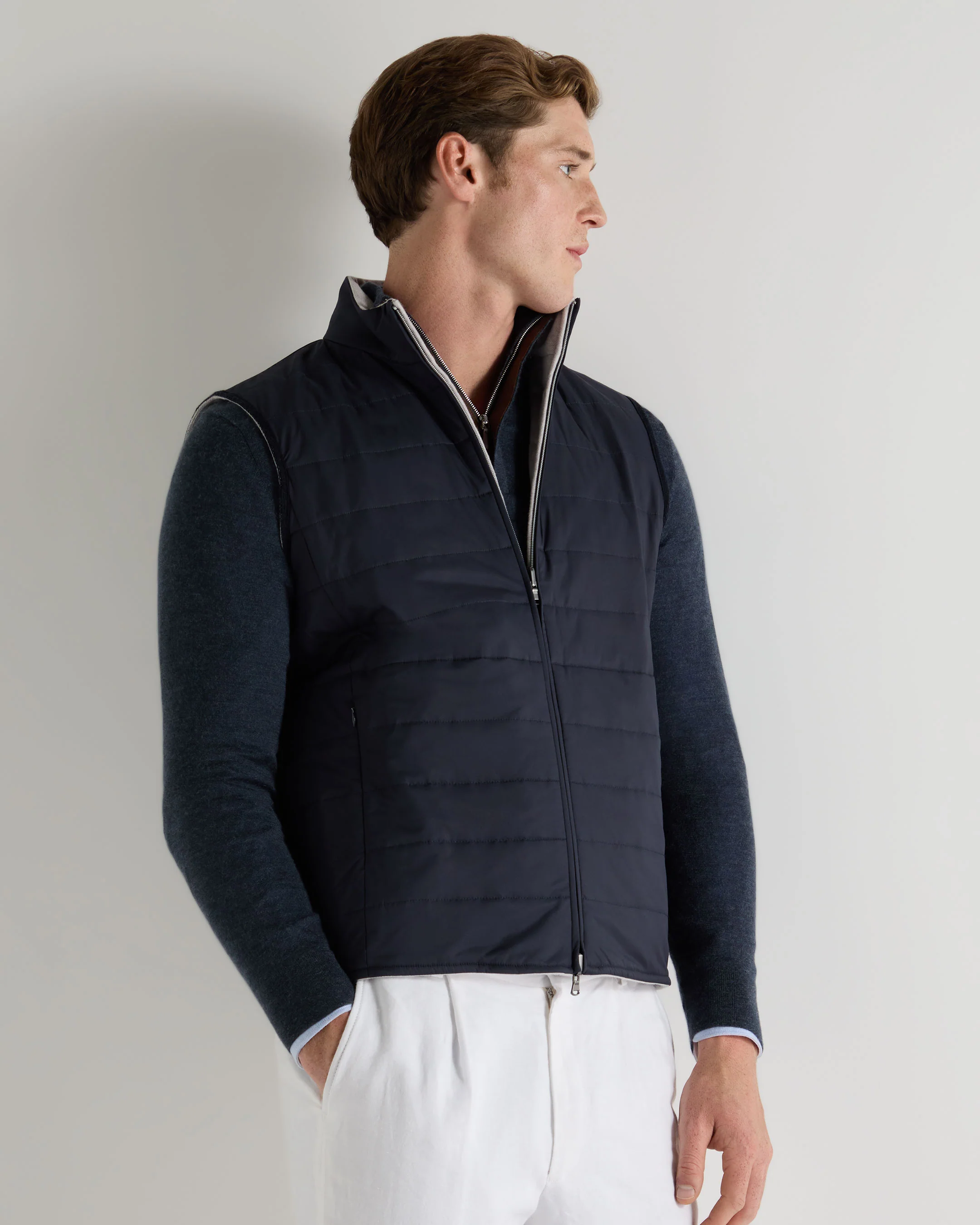 Men's Strand Down Gilet Fumo Grey - Image 6
