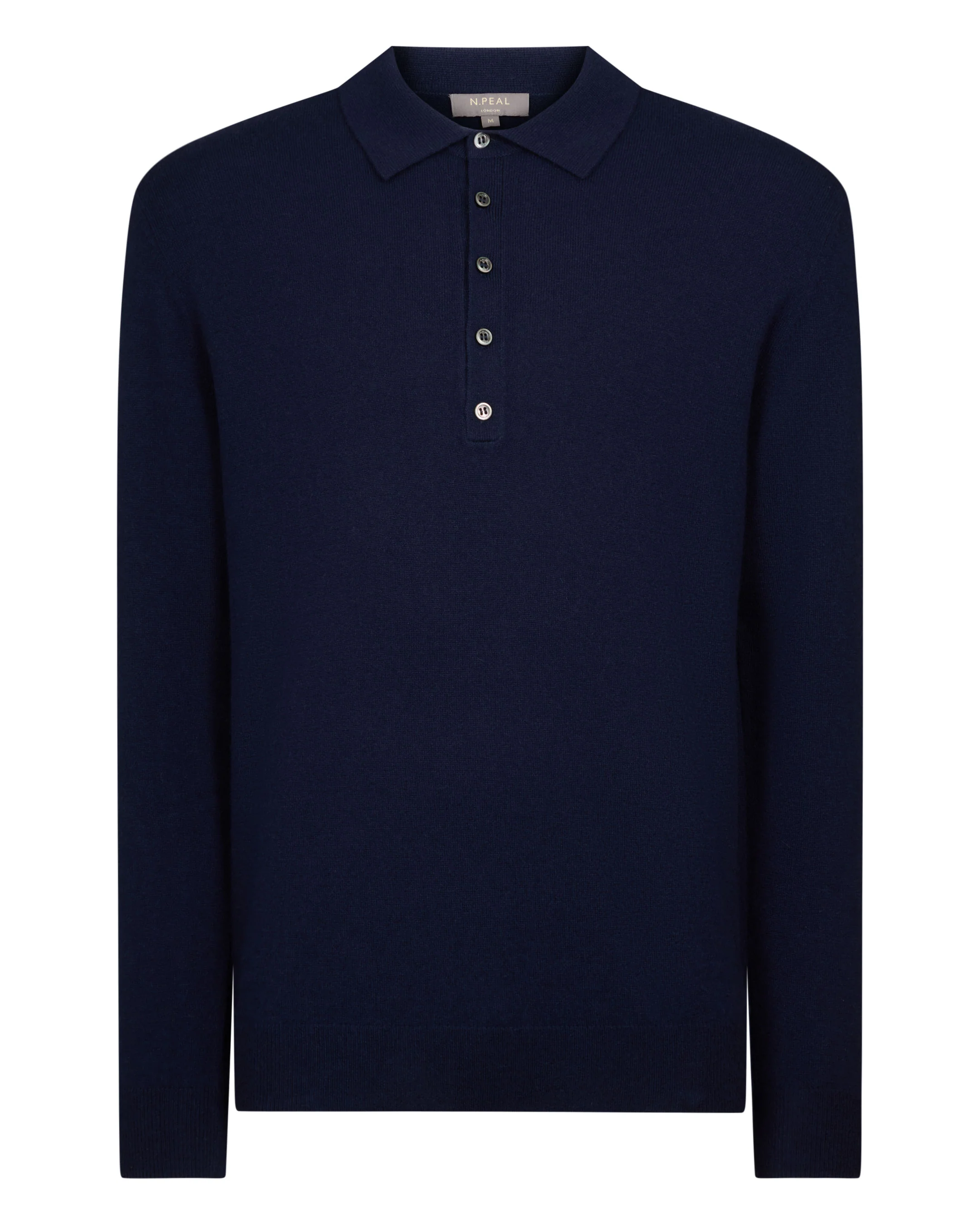 Men's Greenwich Cashmere Polo Shirt Deep French Blue - Image 2