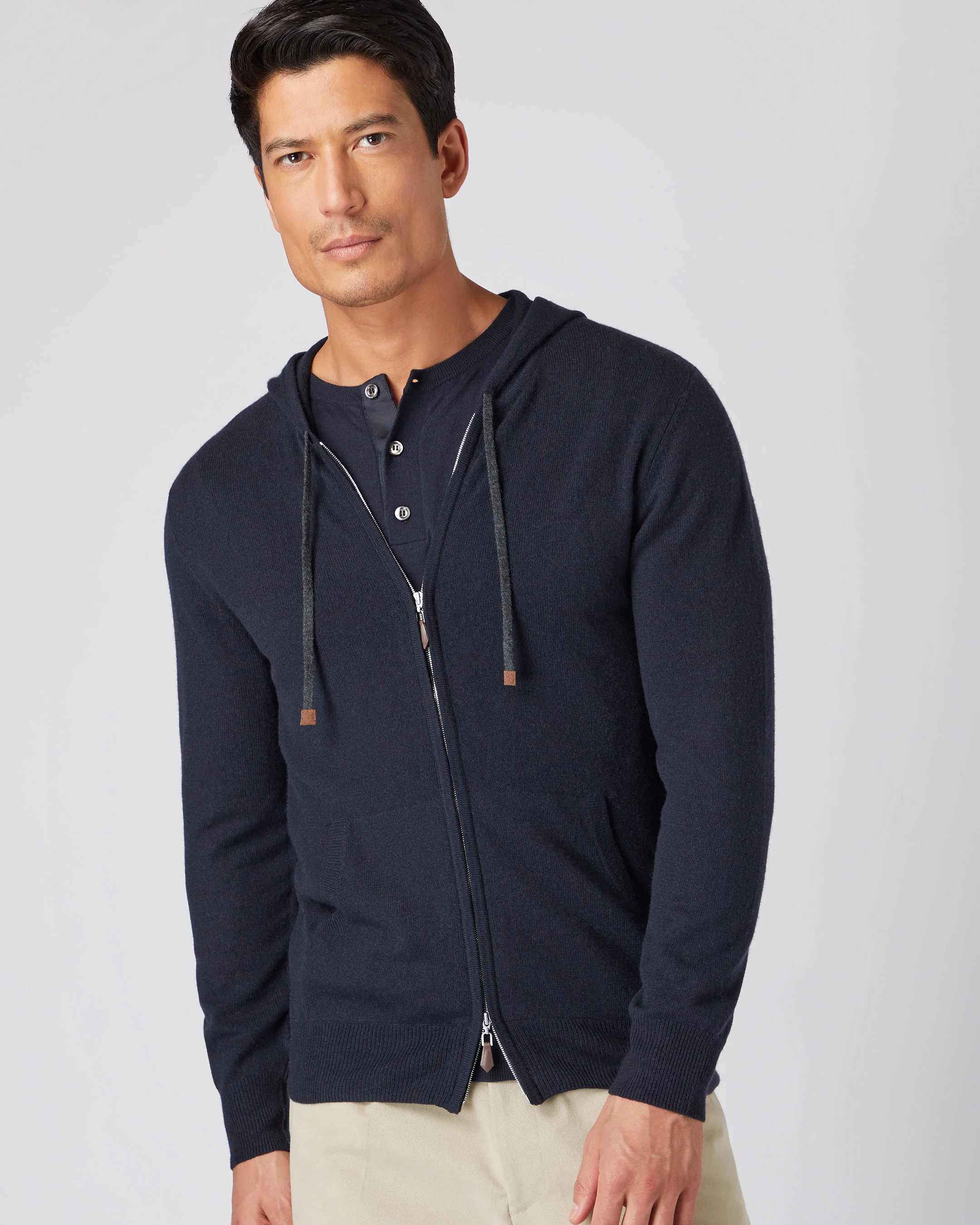 Men's Ladbroke Cashmere Hoodie Navy Blue - Image 5